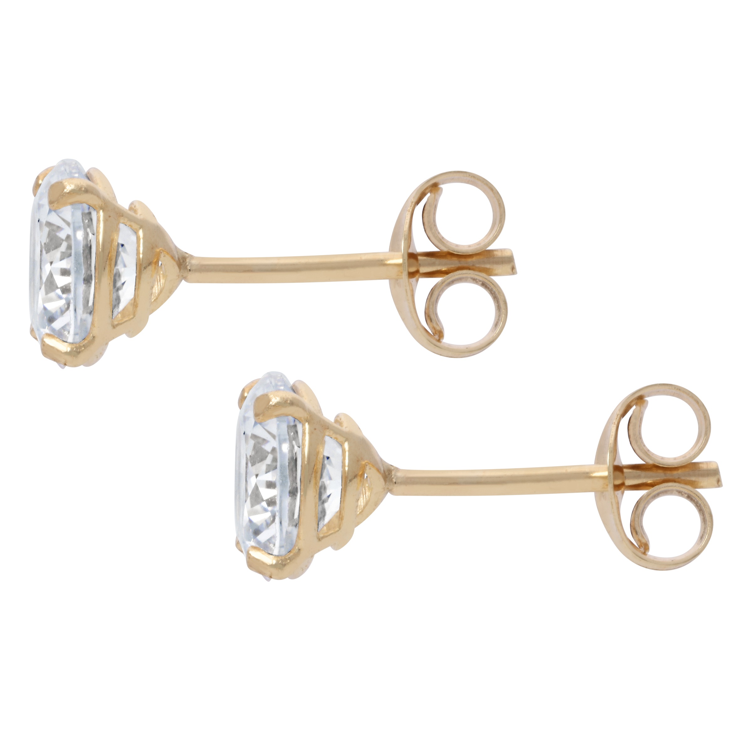 Firetti Pair Stud Earrings Yellow Gold 375 Size 5 White 2