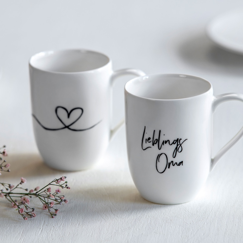 Villeroy & Boch Becher »Kaffeebecher Lieblingsoma Statement 280 ml 2er Set weiß«