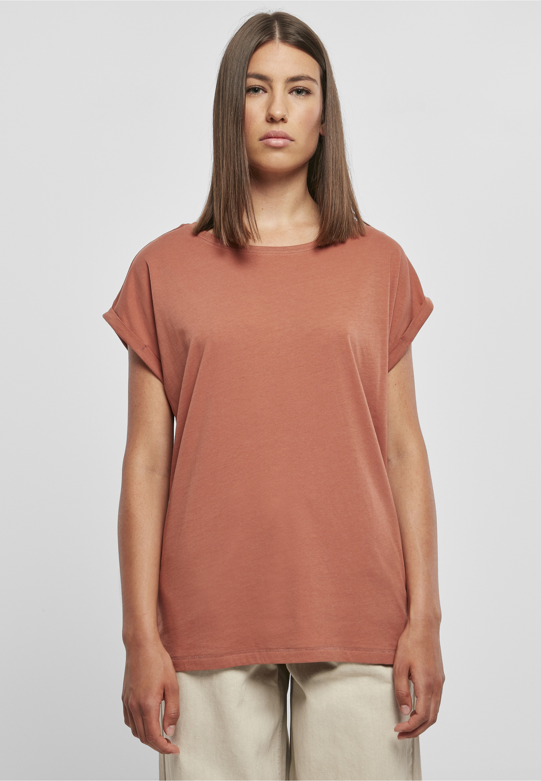 URBAN CLASSICS Kurzarmshirt »Urban Classics Damen Ladies Extended Shoulder Tee« 1 Stk.