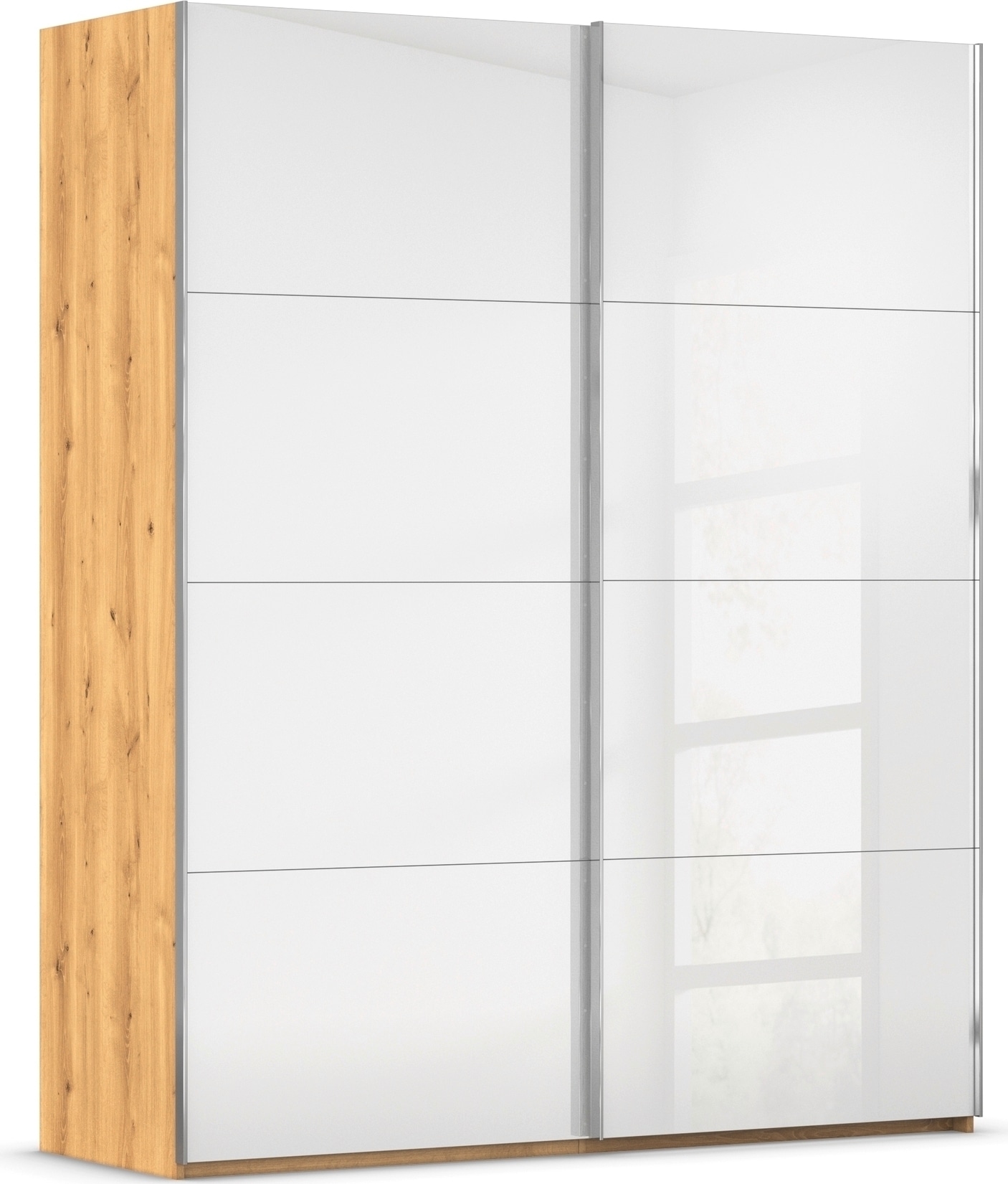 rauch Schwebetürenschrank "Kleiderschrank Schrank Garderobe Schlafzimmerschrank SCALE-FYRA" edle viergeteilte Türen mit Glas-Front viele Farben MADE IN GERMANY