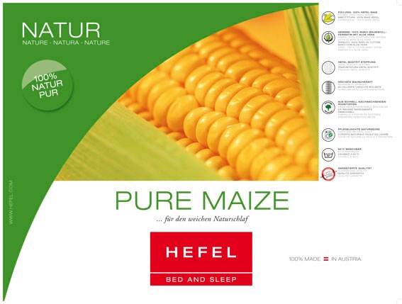 Thumbnail - Hefel Naturfaserbettdecke "Pure Maize", warm, Füllung 100% Mais (Polyactide), Bezug 100% Baumwoll-Feinsatin mit Aloe Ver...