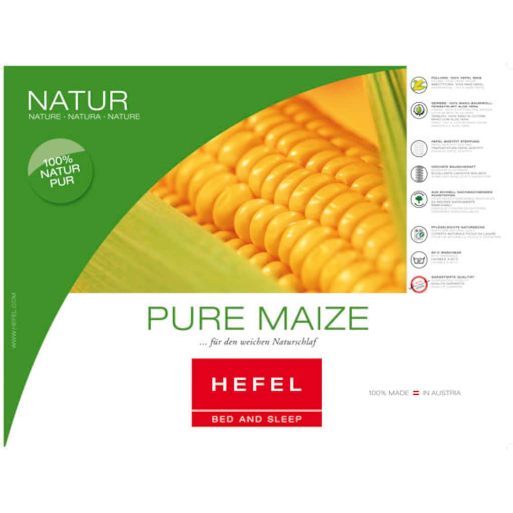 Hefel Naturfaserbettdecke »Pure Maize«, normal, Füllung 100% Mais (Polyactide), Bezug 100% Baumwoll-Feinsatin mit Aloe Vera, (1 St.)