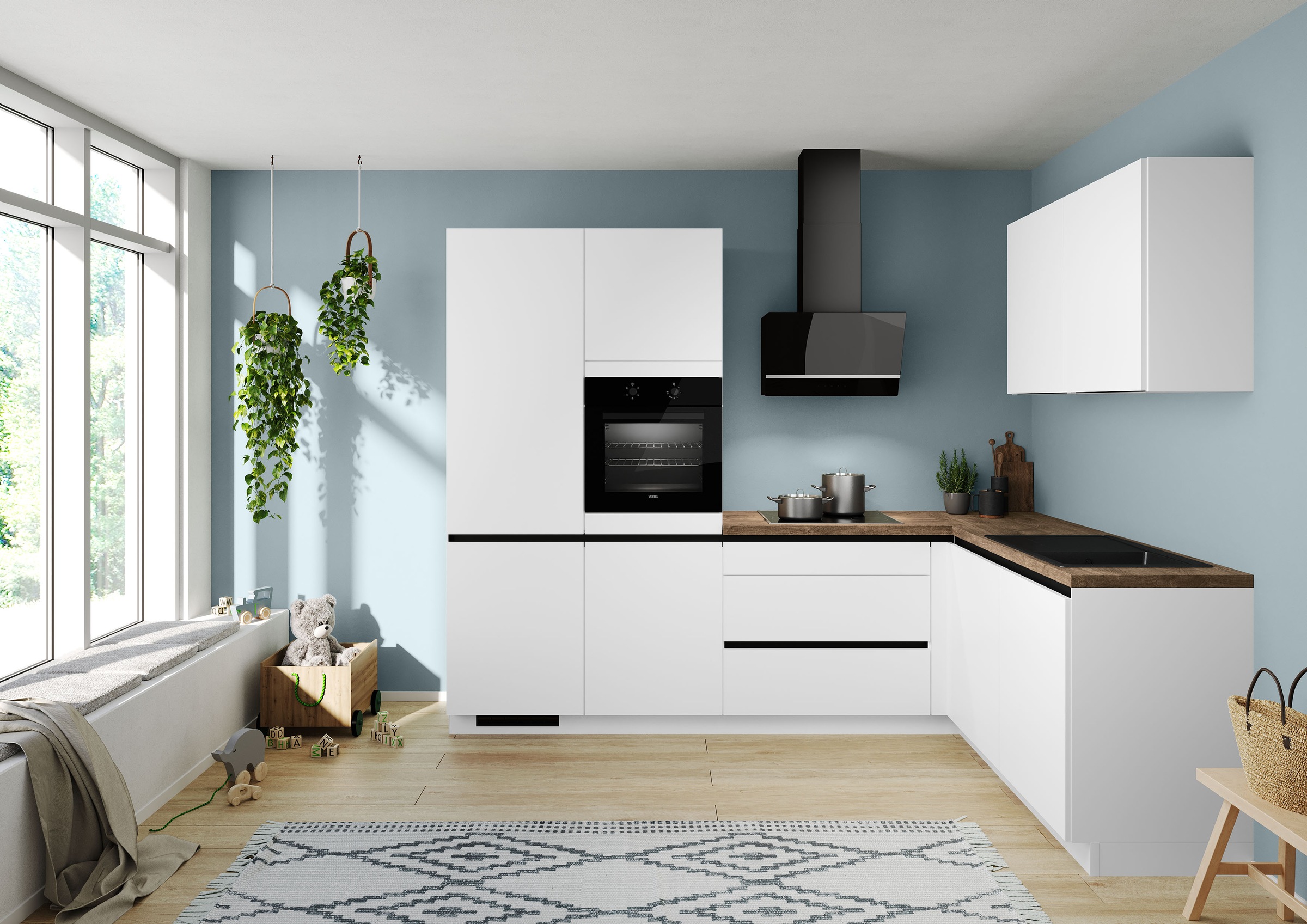 IMPULS KÜCHEN Winkelküche ""Dublin", Anti Fingerprint Oberfläche, Schubkäst günstig online kaufen