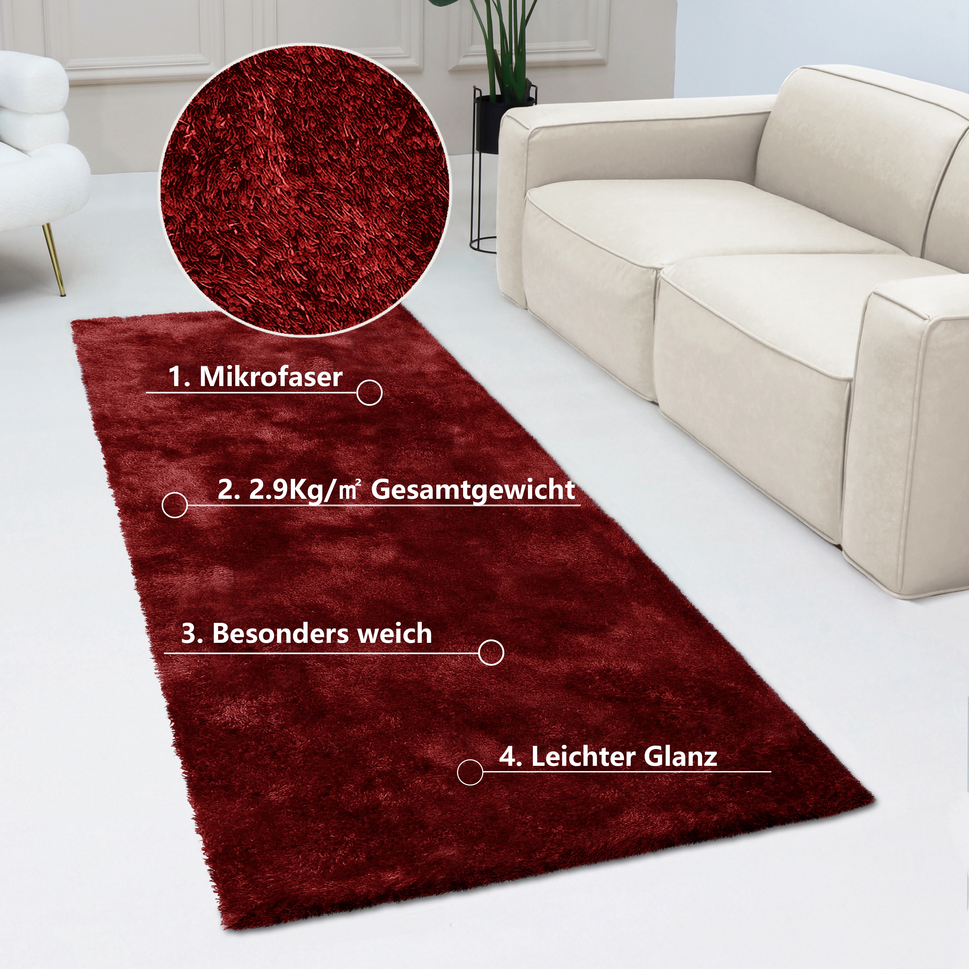 Bruno Banani Teppich "Dana Teppich, besonders weich und kuschelig, Kundenliebling" rechteckig 30 mm Höhe uni, Mikrofaser Teppiche, Wohnzimmer, Schlafzimmer, Esszimmer