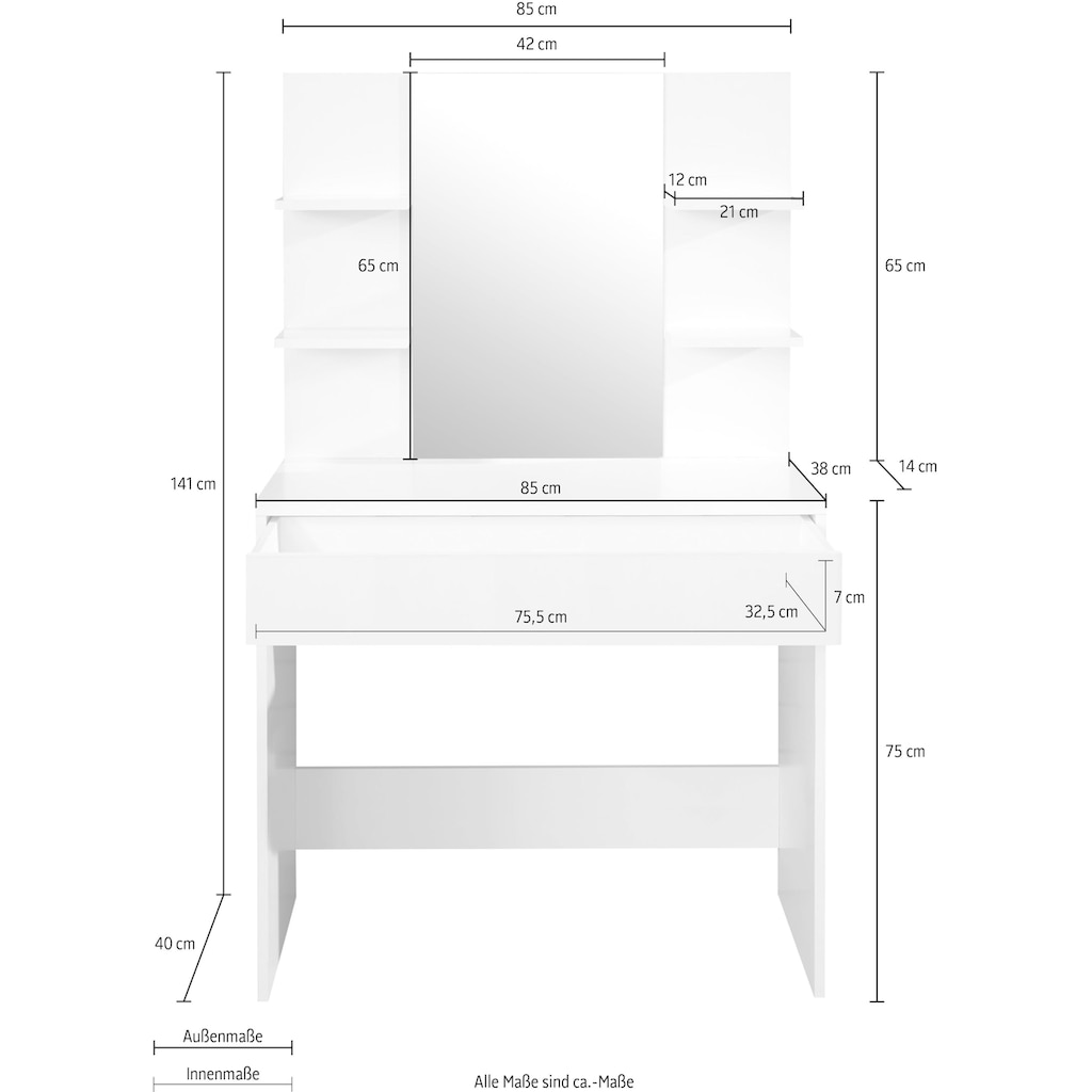 INOSIGN Schminktisch »Banta«, Breite 85 cm