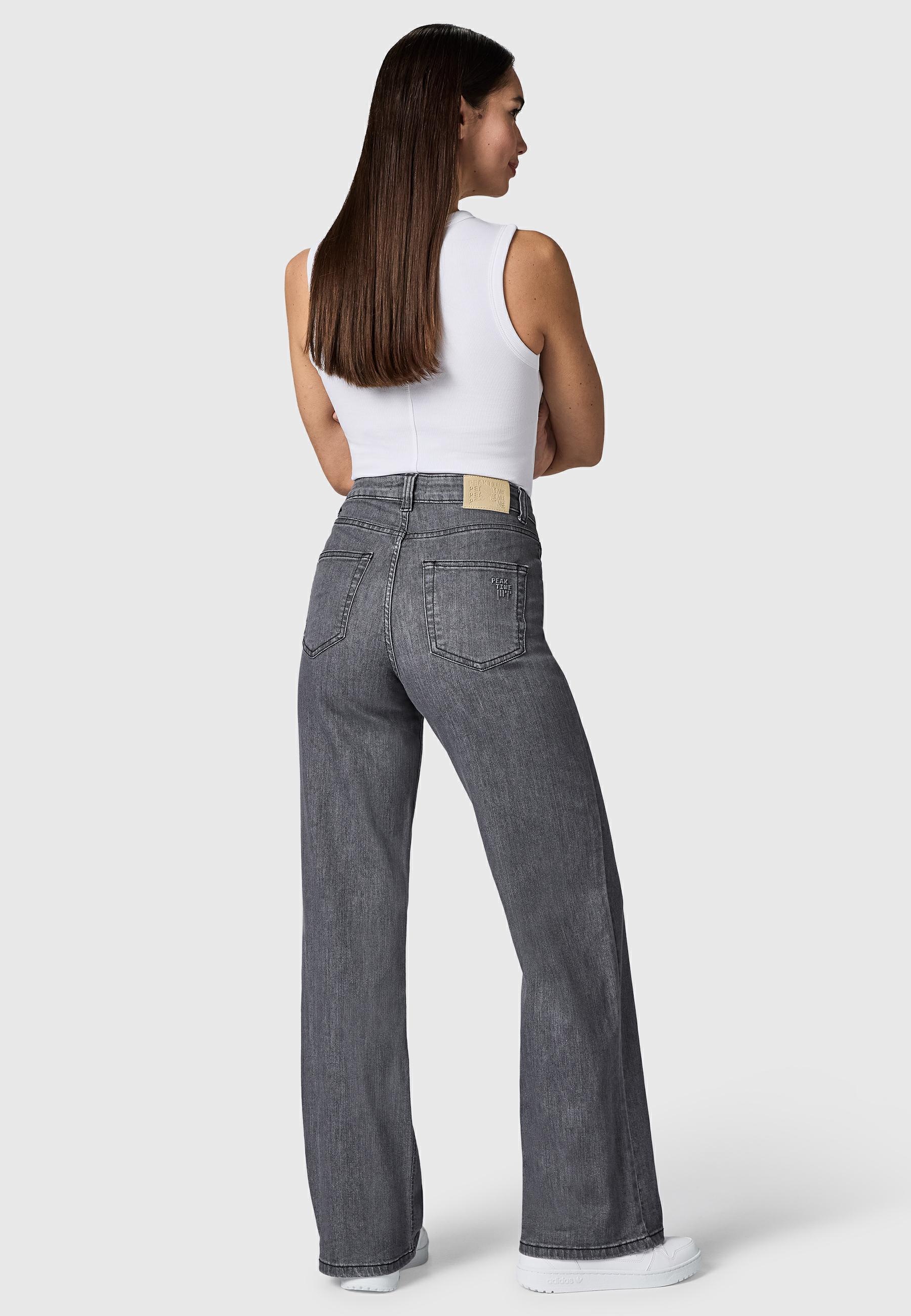 PEAK TIME Weite Jeans »Eklipsa« Damen Wide Leg Jeans mit Logoprägung