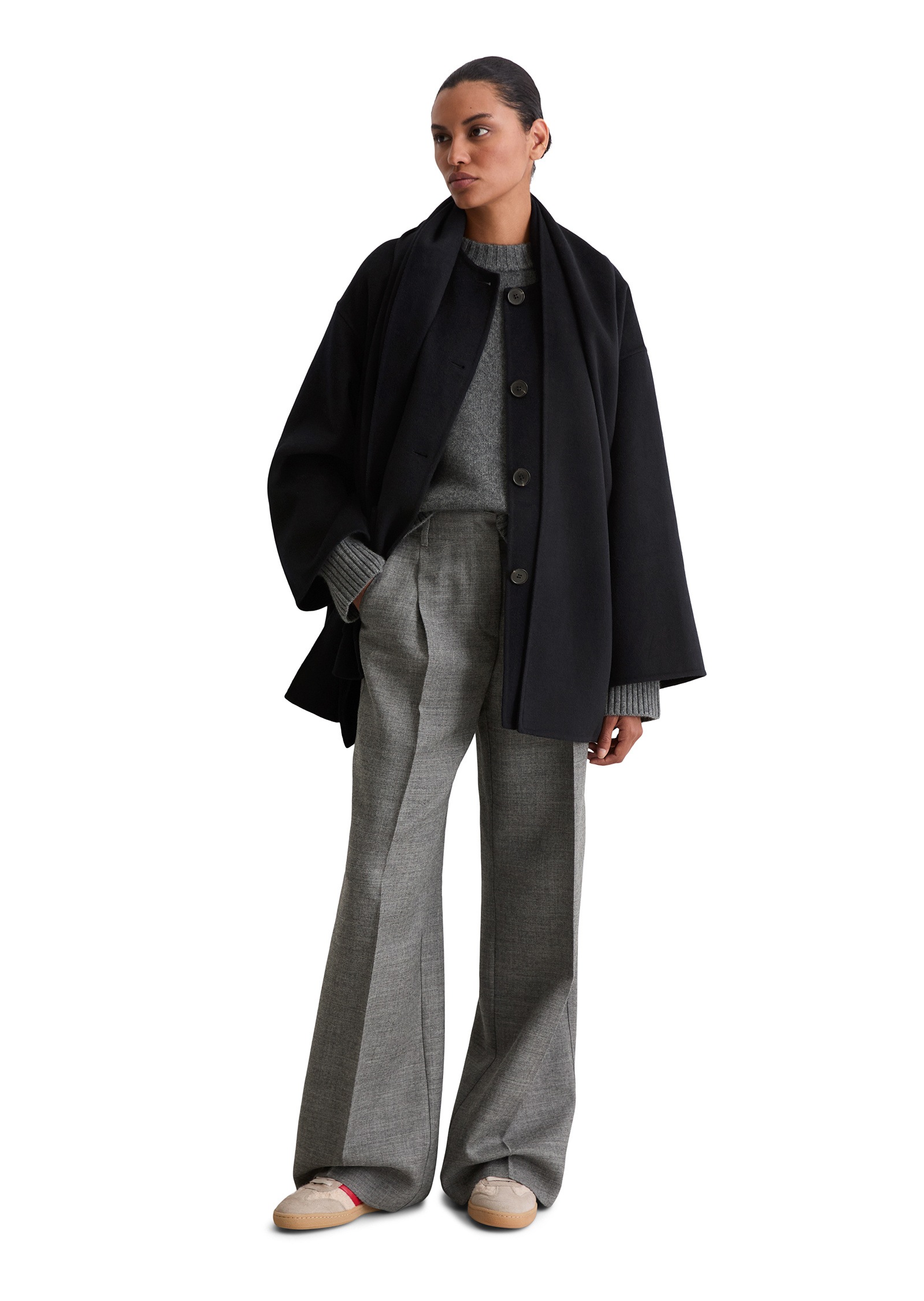 Marc O'Polo Outdoorjacke »mit abnehmbarem Schal« ohne Kapuze