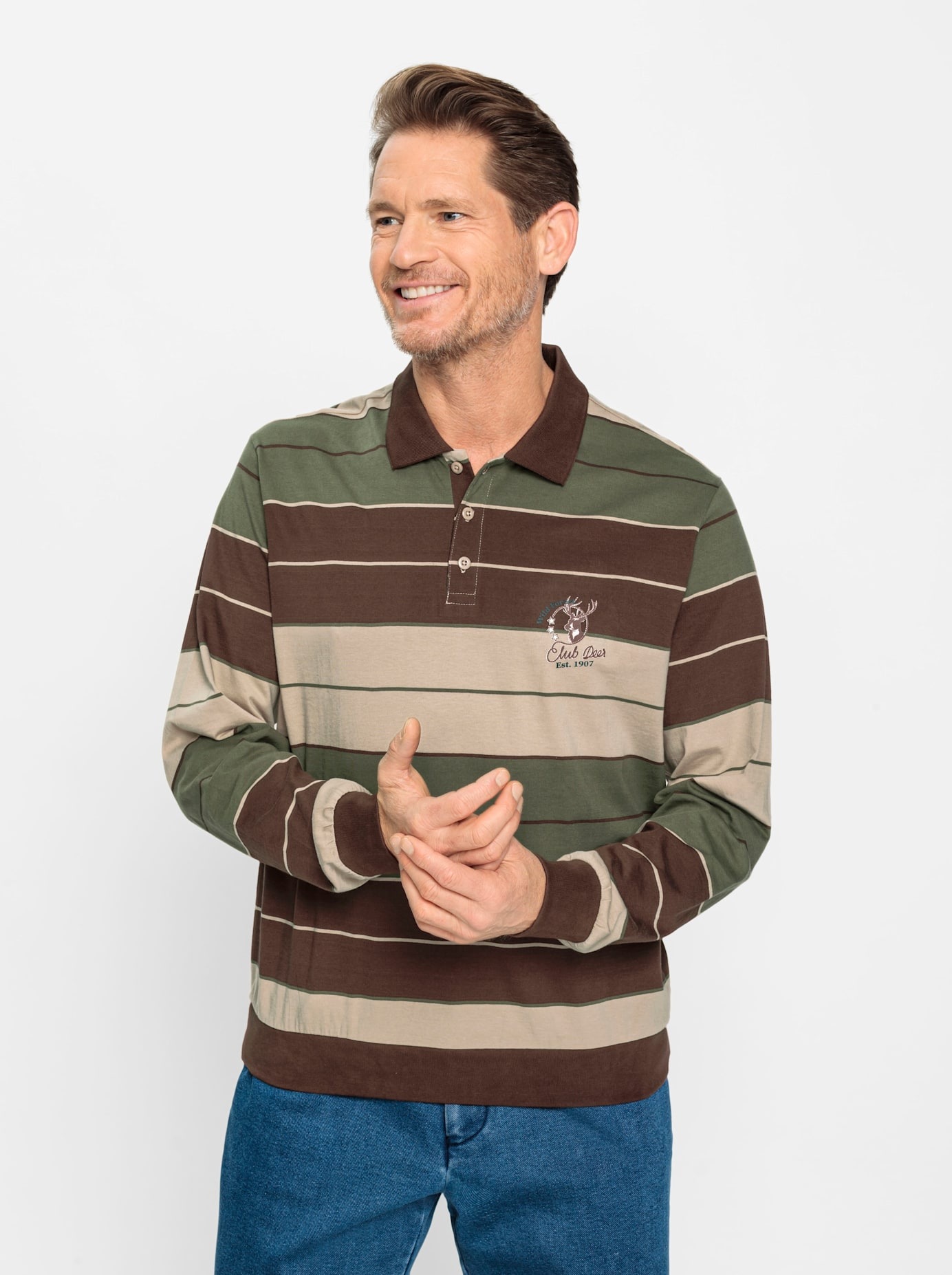 Marco Donati Poloshirt "Langarm-Poloshirt" günstig online kaufen