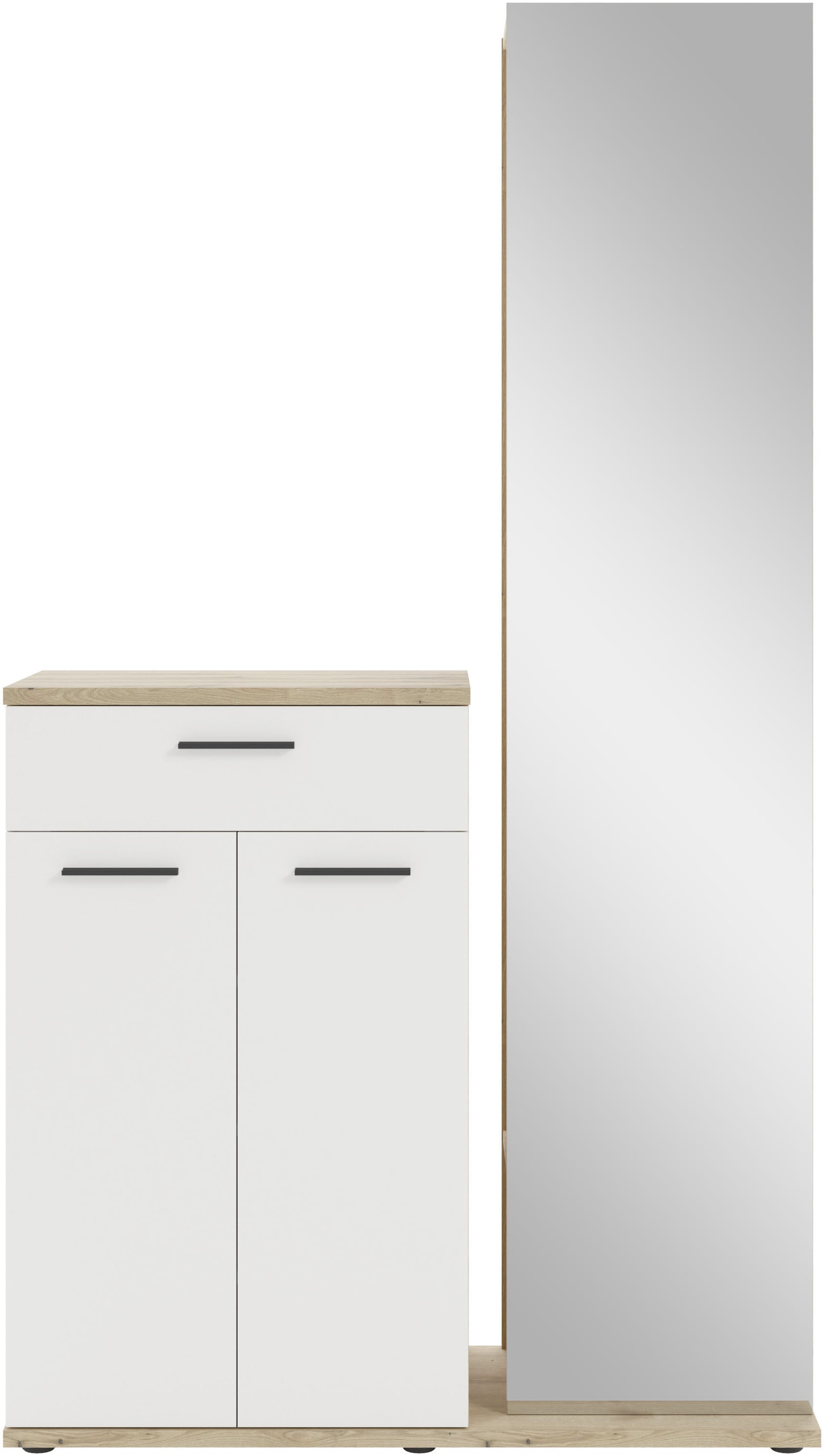 HBZ Garderoben-Set »Kompaktgarderobe, BxHxT 105x188x38 cm mit Spiegel«, (2 St.), Breite 105cm, Softclose, Melaminbeschichtet