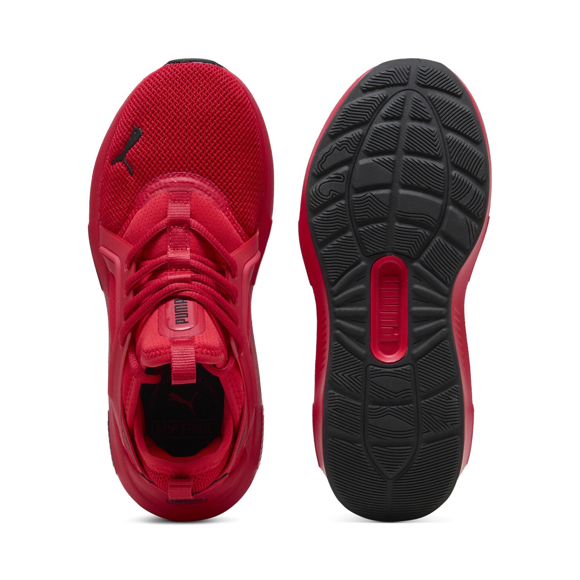 Sneaker PUMA "Softride Enzo 5 Trainingsschuhe Jugendliche", Damen, Gr. 38,5, for all time rot schwarz, Obermaterial: Synthetik, Textil; Futter: Textil; Innensohle: Textil; Laufsohle: Gummi, Schuhe Sneaker 3