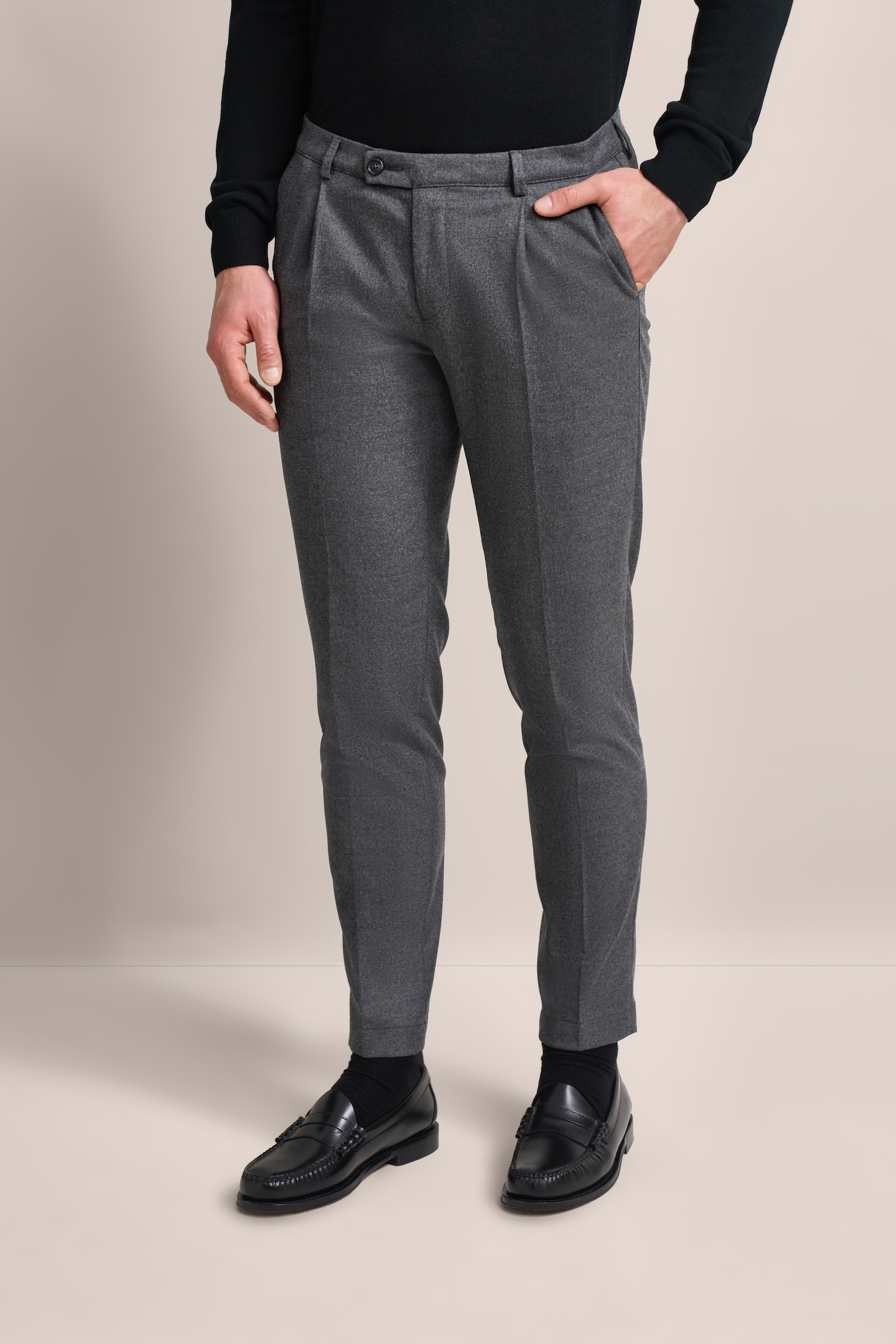 bugatti Bundfaltenhose, mit Modern-Flanell-Soft-Touch