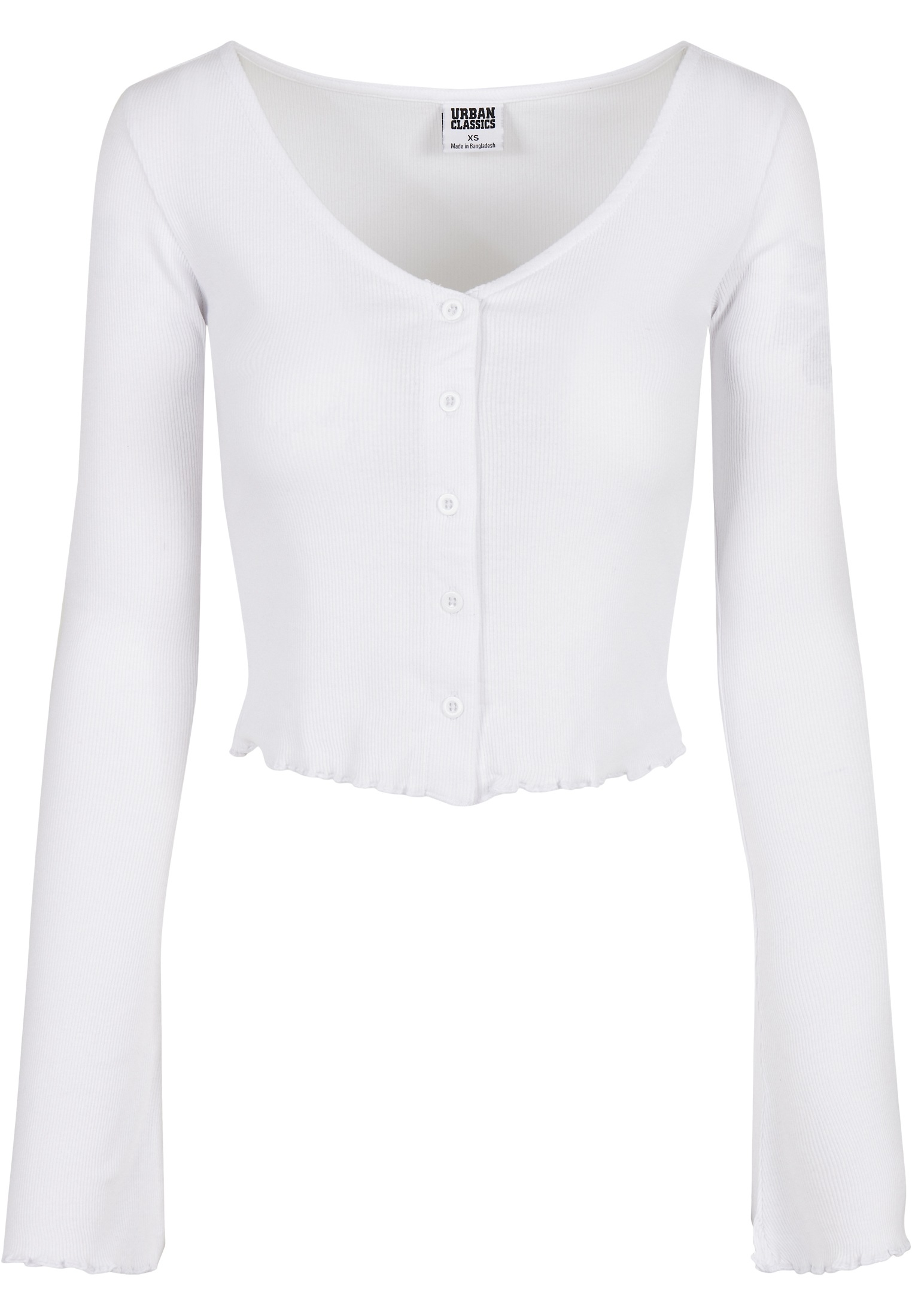 URBAN CLASSICS Langarmshirt »Damen Ladies Cropped Rib Cardigan«, (1 tlg.)  für kaufen | BAUR