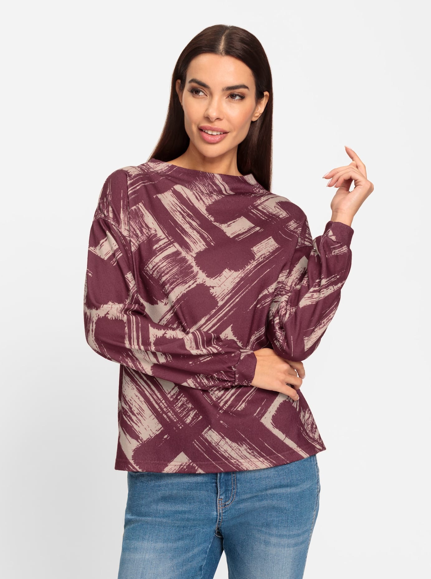 heine Langarmshirt "Druck-Shirt", 1 Stk. günstig online kaufen