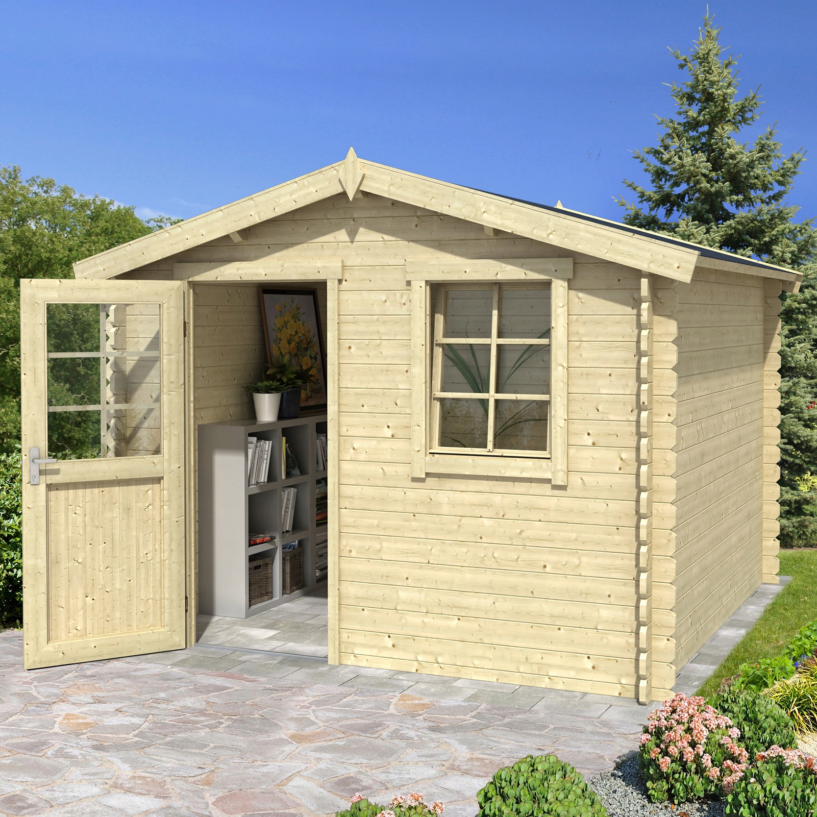 LASITA MAJA Gartenhaus "Nina 275" Blockbohlenhaus 28mm