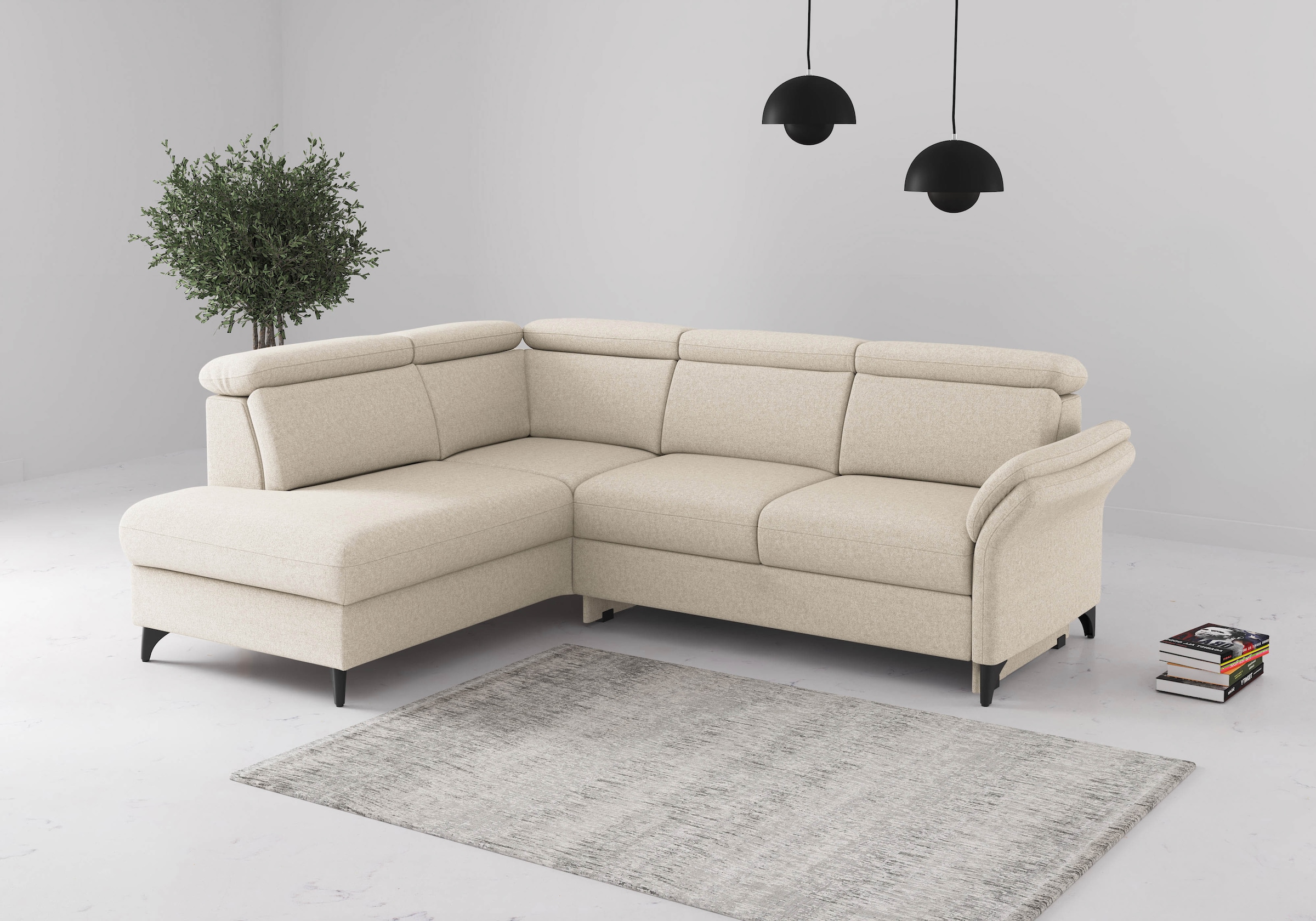 sit&more Ecksofa "Glendale, L-Form" inkl. Kopfteilverstellung, wahlweise mit Vorziehsitz und Bettkasten