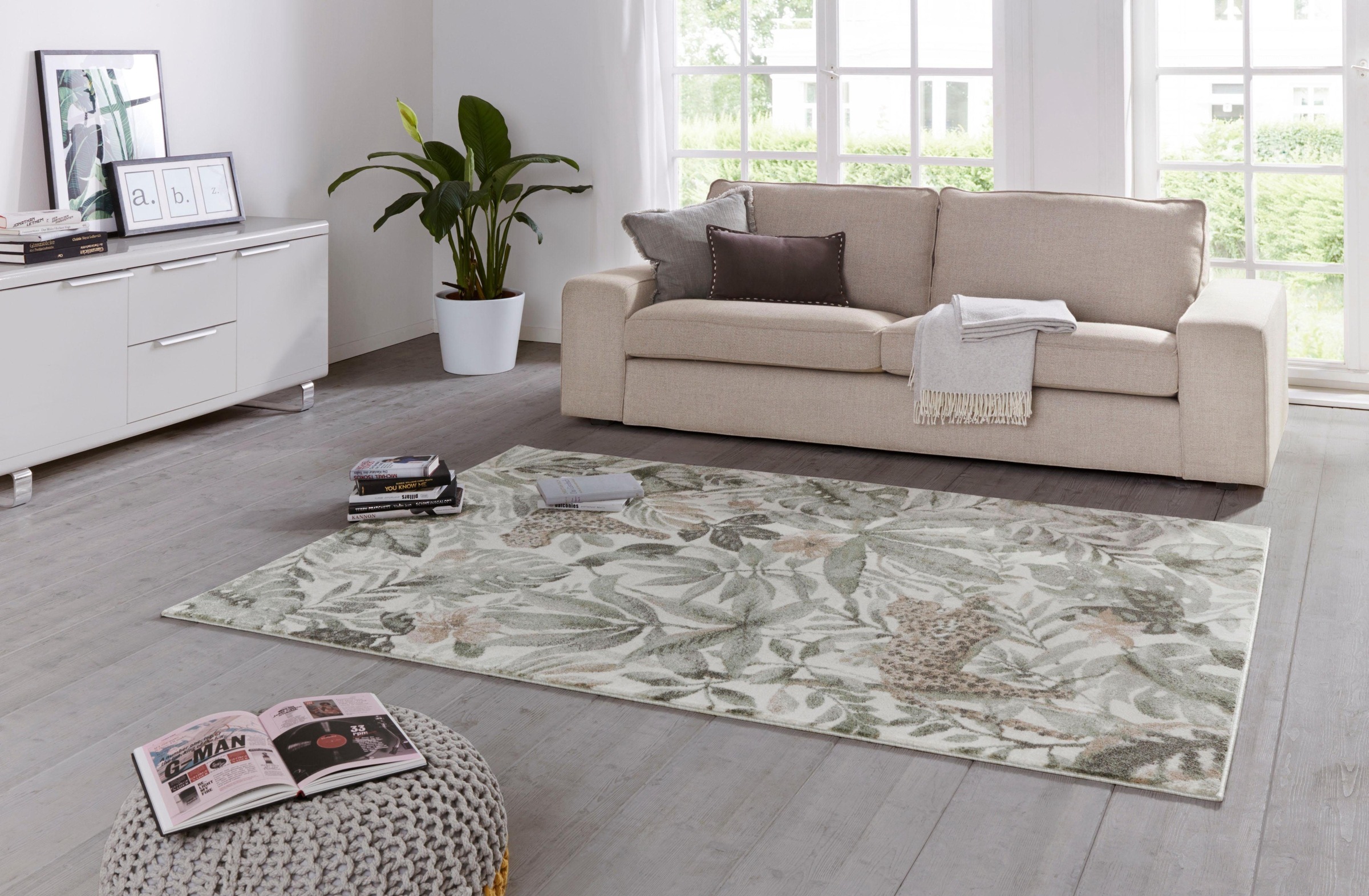 ELLE DECORATION Teppich »Sambre«, rechteckig, 11 mm Höhe, Kurzflor, Besonders weich durch Microfaser,Floral, Pflegeleicht