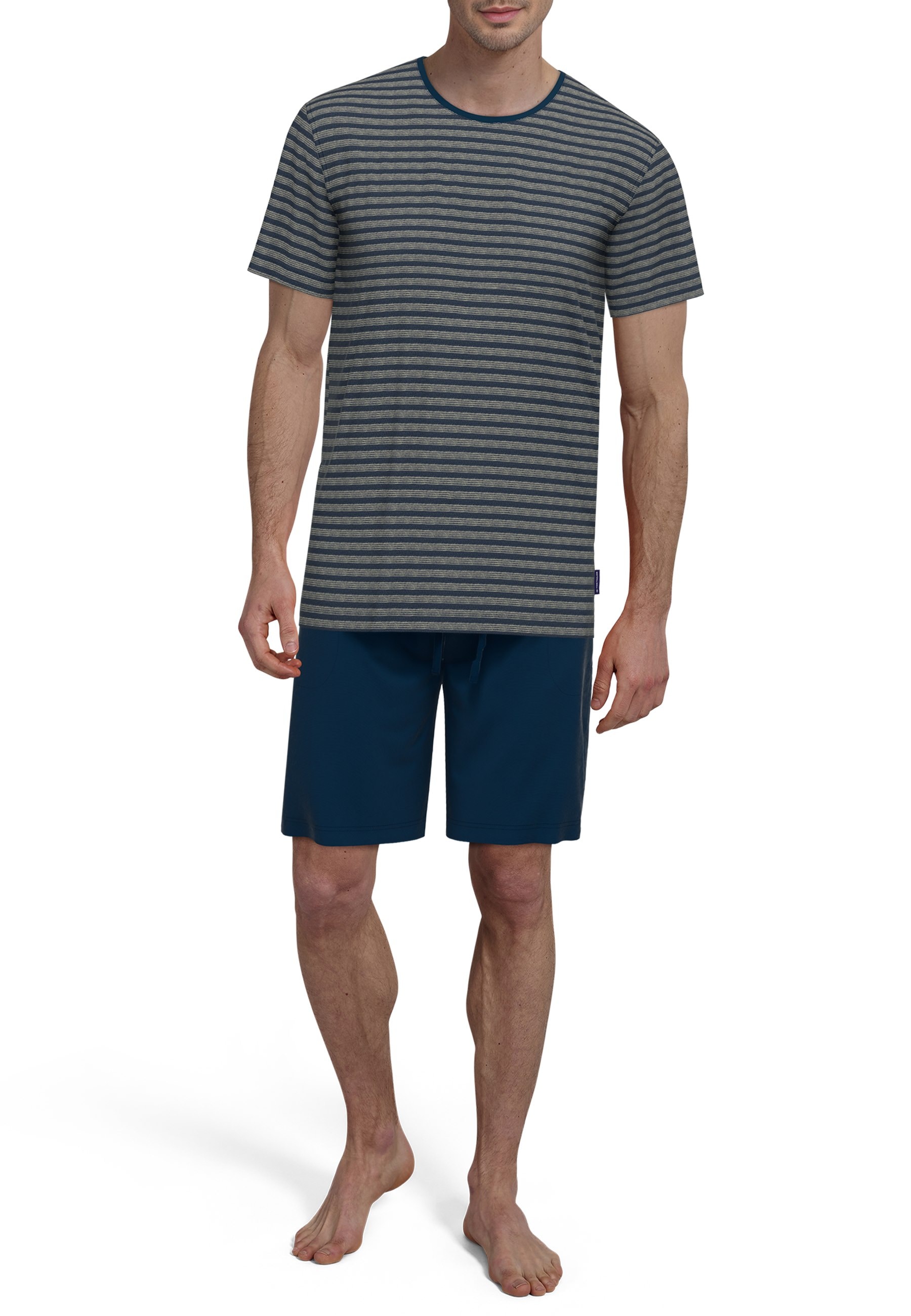 TOM TAILOR Shorty, (2 tlg.), Gestreiftes Oberteil, Uni Hose