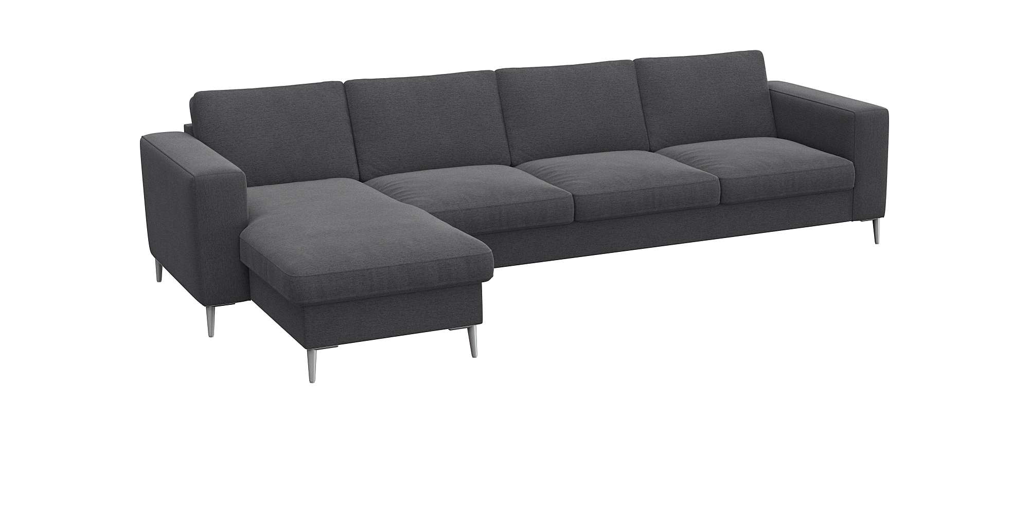 FLEXLUX Ecksofa »Fiore, super Sitzkomfort durch Kaltschaum im Sitz, L-Form«, breite Armlehnen, Füße Alu