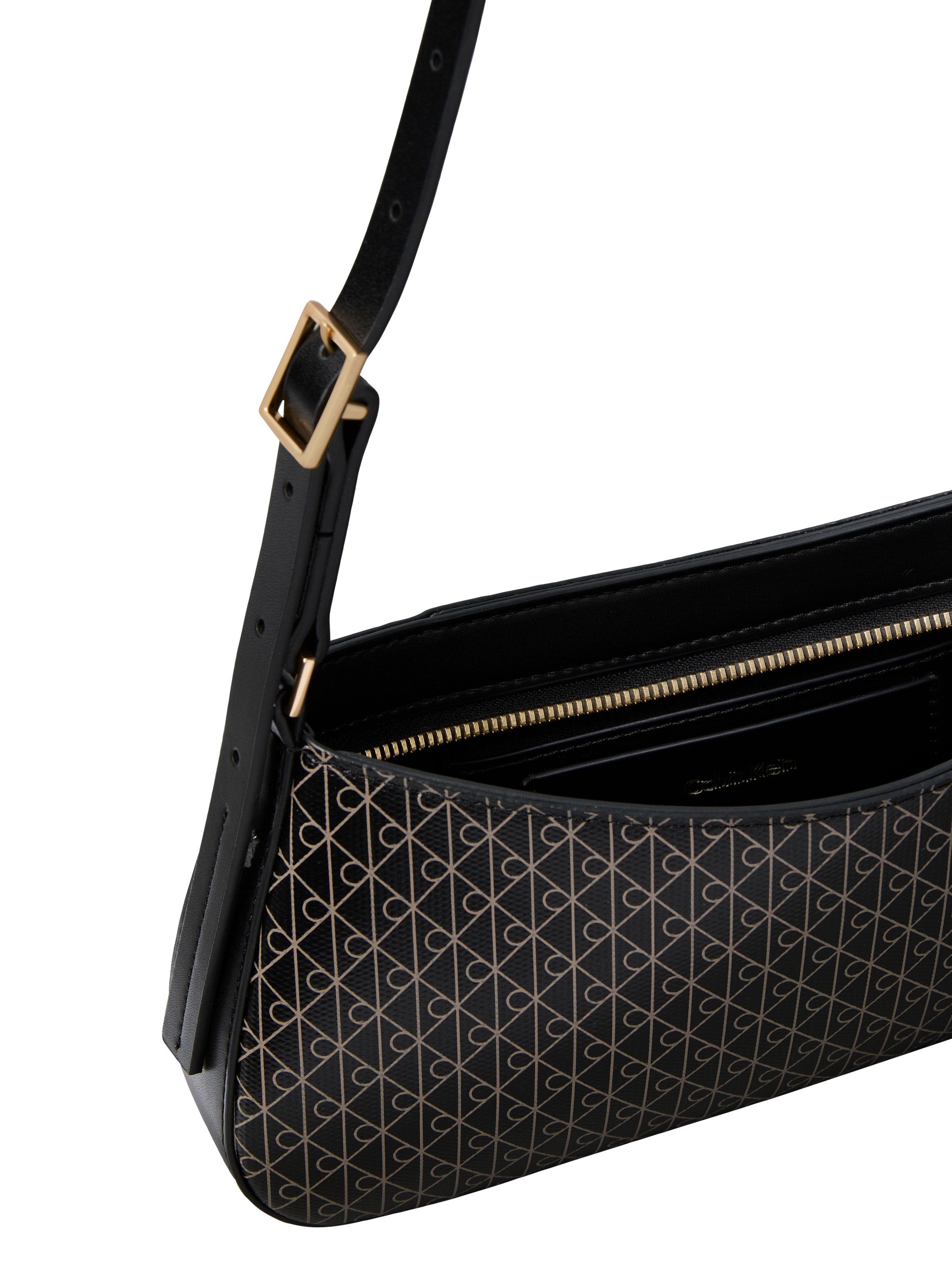 Calvin Klein Schultertasche »EMBLEM AOP SMALL SHOULDER BAG« Damen Umhängetasche, Tragetasche Handtasche mit CK-Logodruck