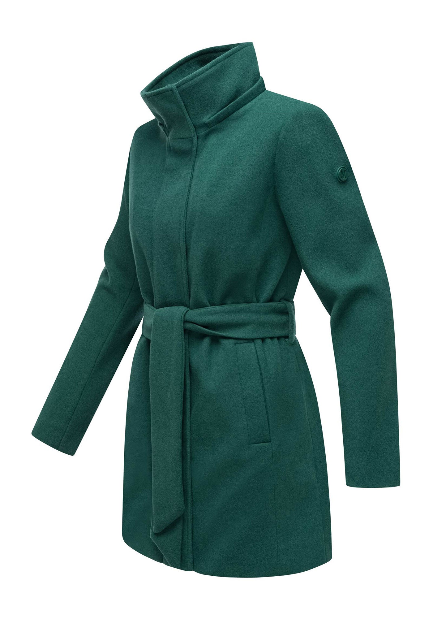 Marikoo Kurzmantel »Katalinaa«, Eleganter Wickel Mantel mit Taillengürtel und Oversized Hood Kapuze
