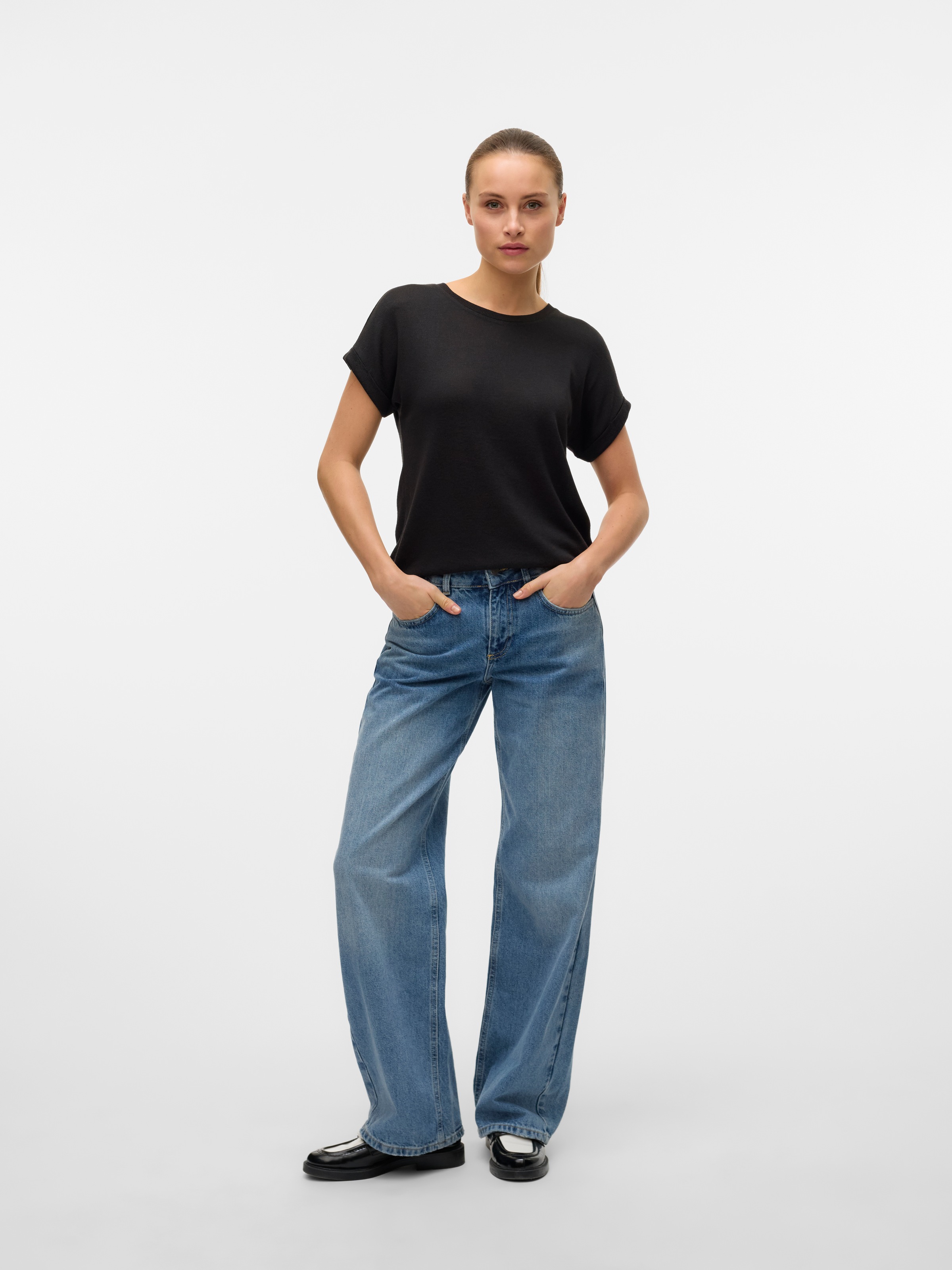 Vero Moda Kurzarmpullover »VMBRIANNA SS O-NECK PULLOVER BOO REP«, mit Umschlag