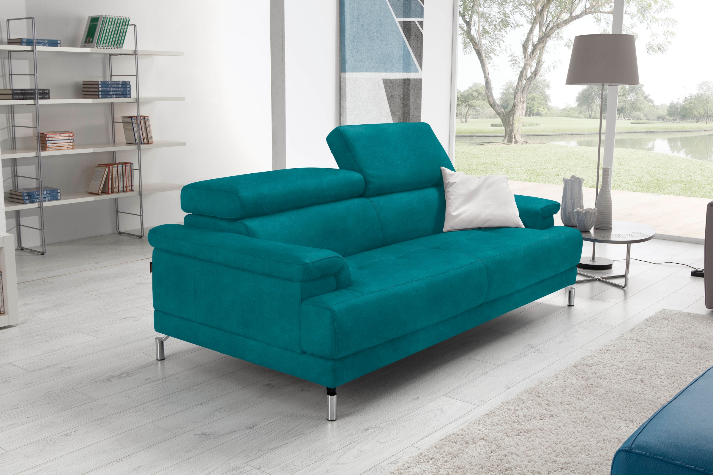 Egoitaliano 2,5-Sitzer »Soul, Design und Sitzkomfort auf hohem Niveau, tolle Details«, inkl. Kopfteilverstellung für noch mehr Komfort, Designfuß