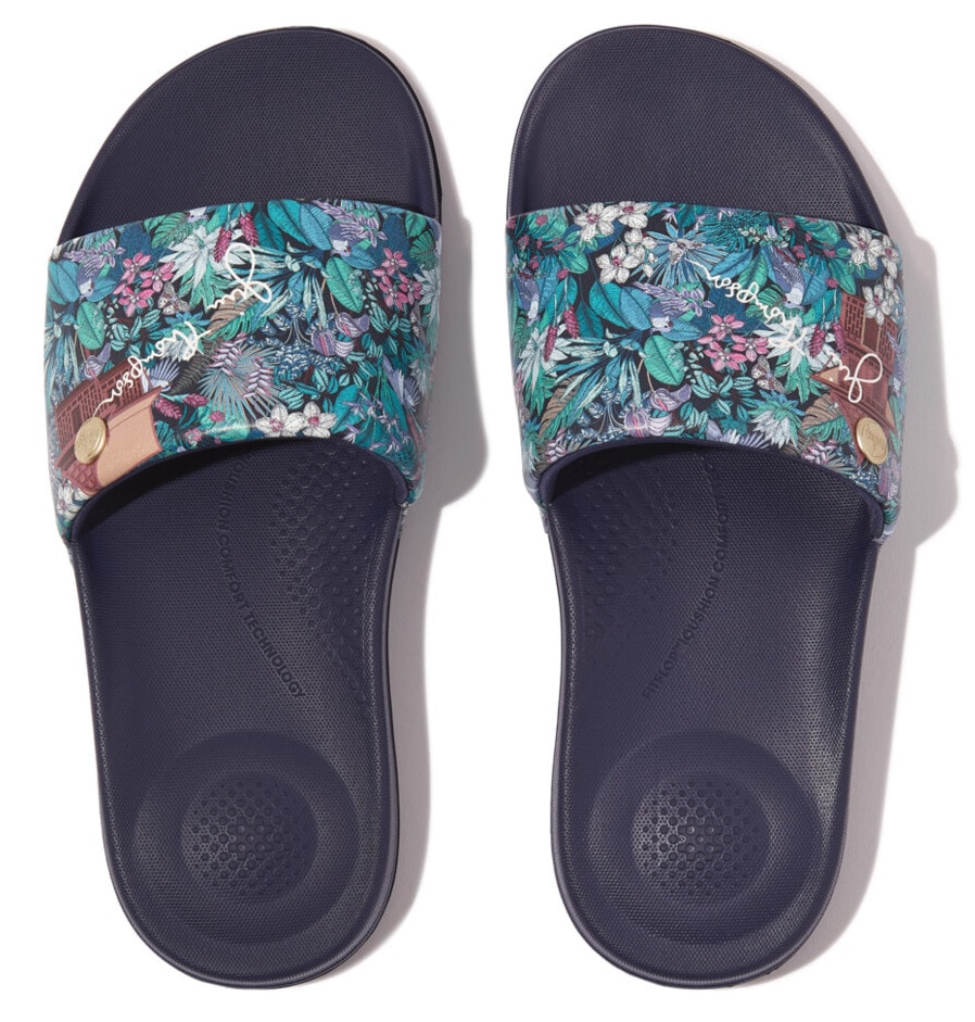 Fitflop Pantolette "iQUSHION X JIM THOMPSON", Sommerschuh, Schlappen mit br günstig online kaufen