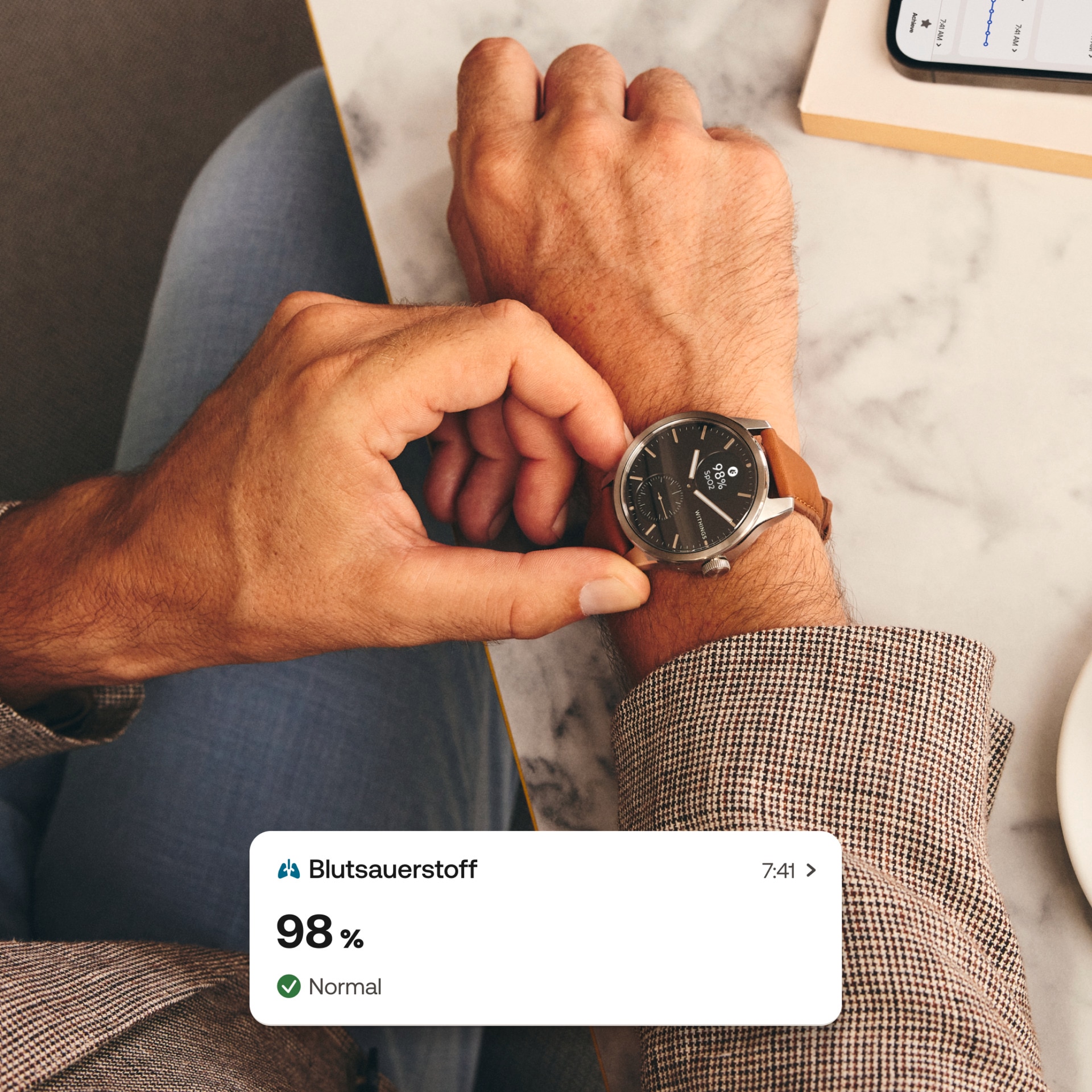 Withings Smartwatch »ScanWatch 2 (42 mm)«, (1,6 cm / 0,63 Zoll),)