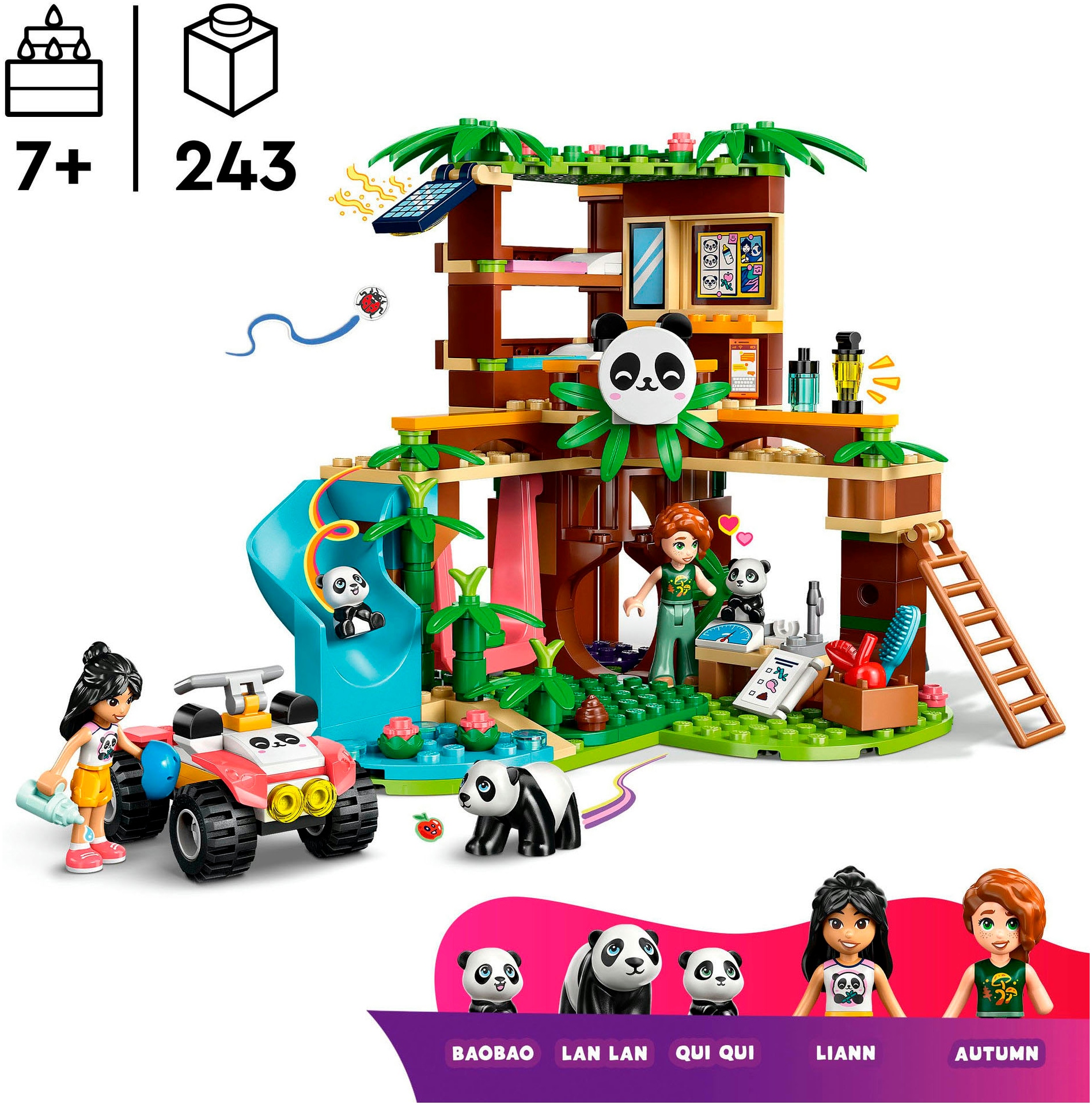 LEGO® Konstruktionsspielsteine »Panda-Pflegestation (42648), LEGO Friends«, (243 St.), Made in Europe