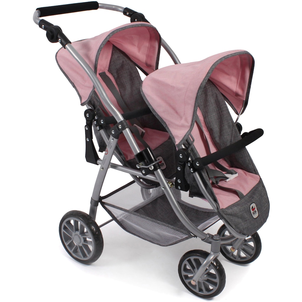 CHIC2000 Puppen-Zwillingsbuggy »Vario, Grau-Rosa«