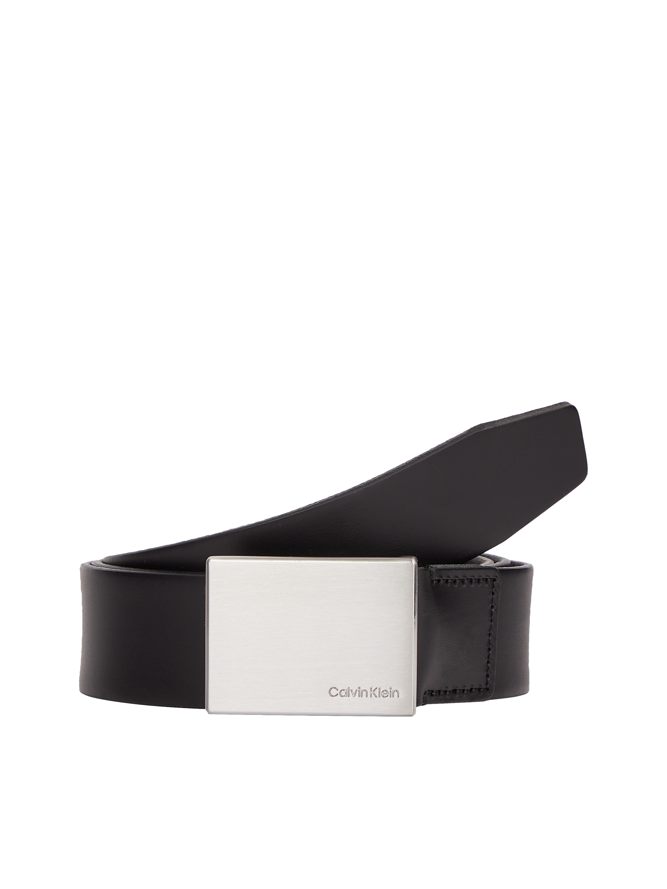 Calvin Klein Ledergürtel "FORMAL PLAQUE BELT 3.5CM" Schnalle aus gebürstete günstig online kaufen
