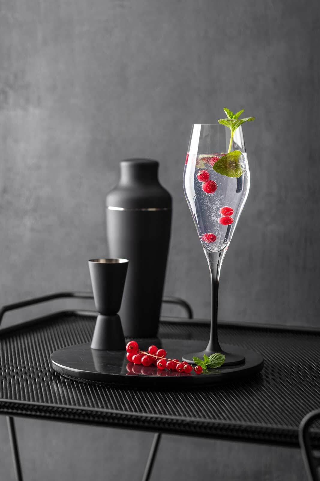 Villeroy & Boch Champagnerglas »Champagnergläser Manufacture Rock 260 ml 4er Set schwarz-transparent«
