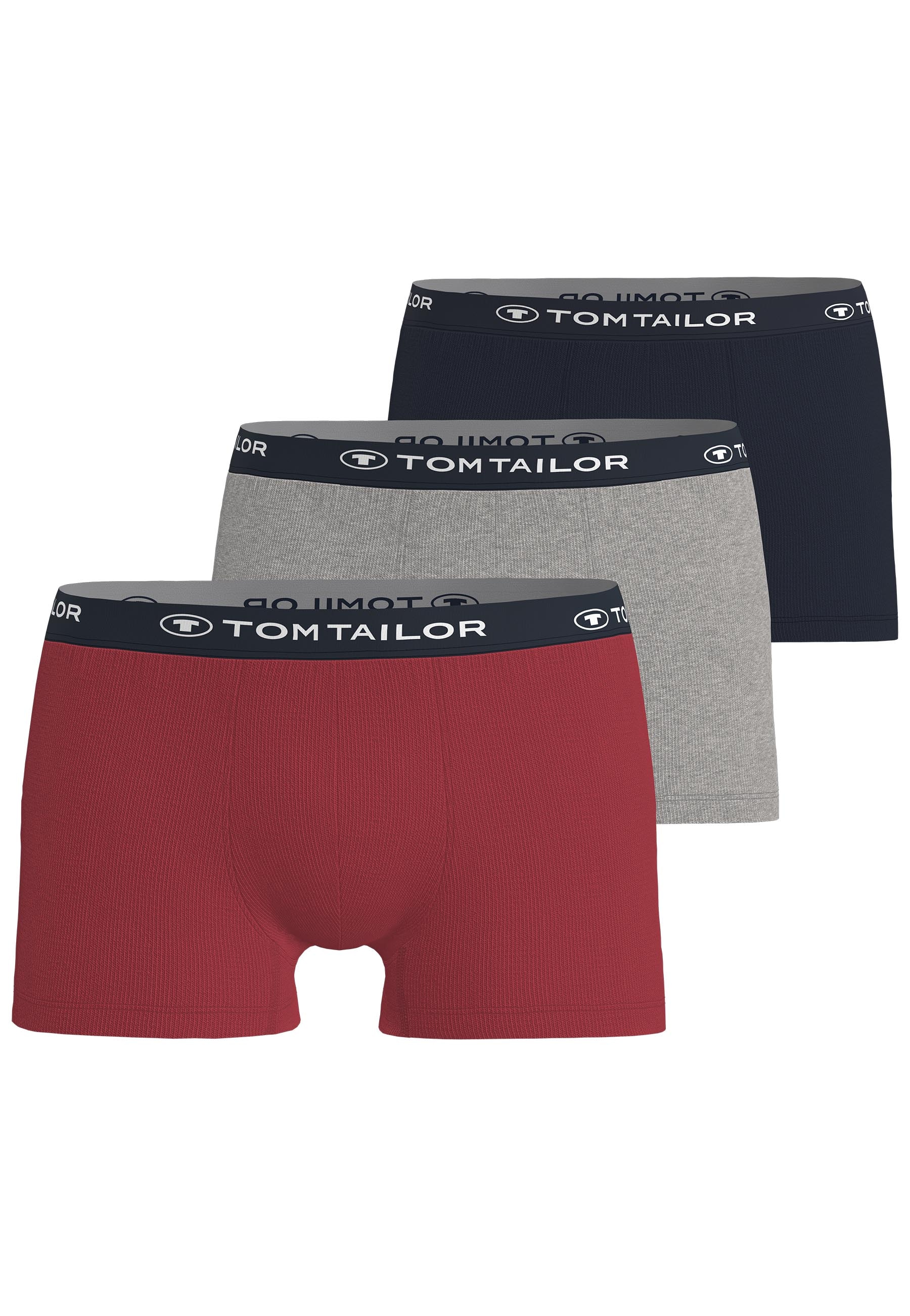 TOM TAILOR Boxershorts "Buffer" 3er Pack, weich, bequem, basic, eng, Logobu günstig online kaufen