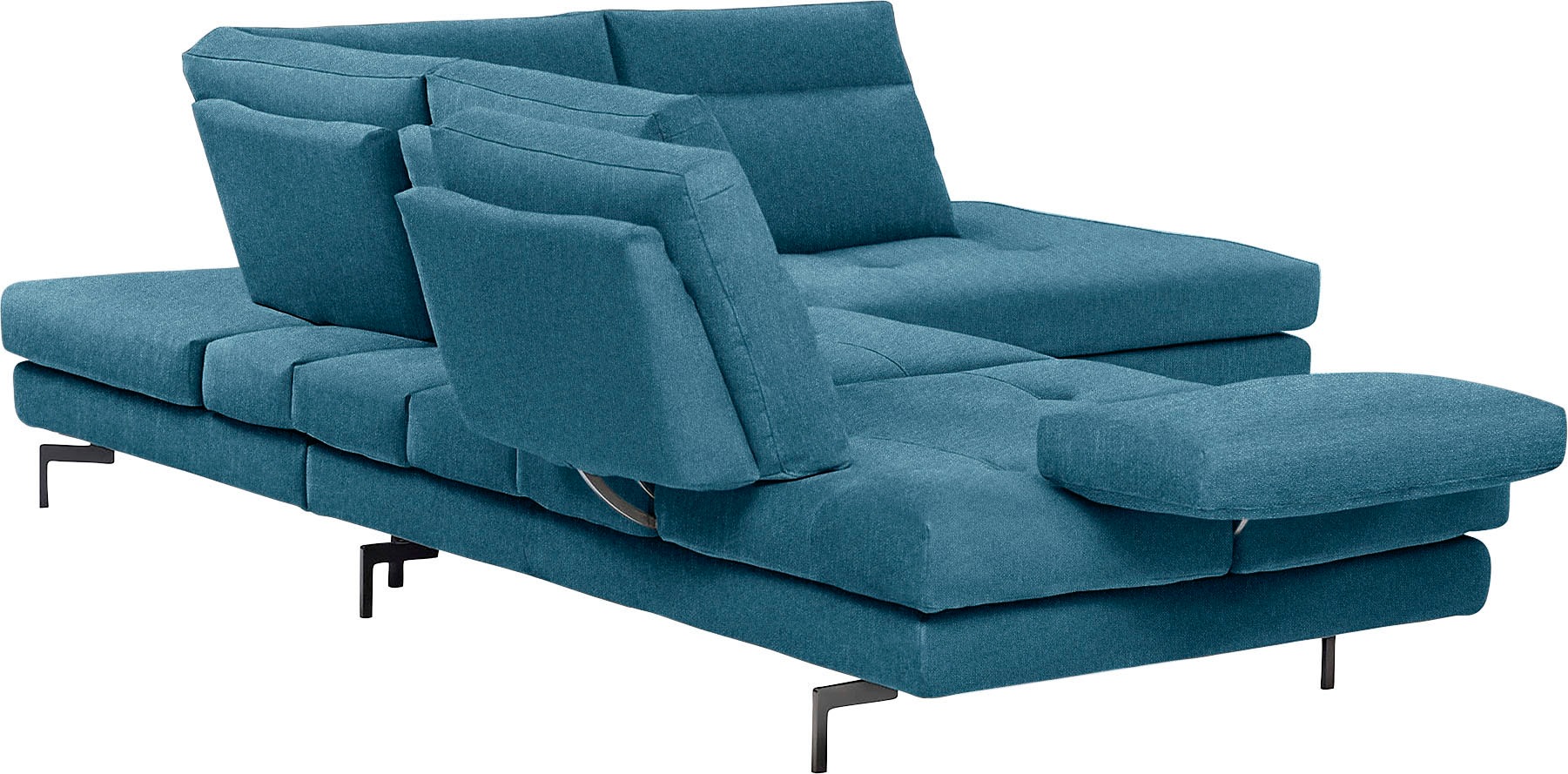 CALIA ITALIA Ecksofa »Toby Wing, L-Form, Designsofa mit sensationellem Sitzkomfort«, Sitztiefenverstellung, funktionale Ecke, Füße in schwarz matt