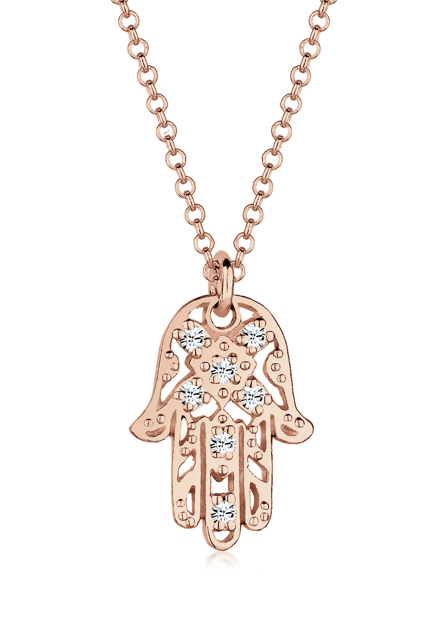 Elli Collierkettchen »Hamsa Hand der Fatima Kristalle 925 Silber«