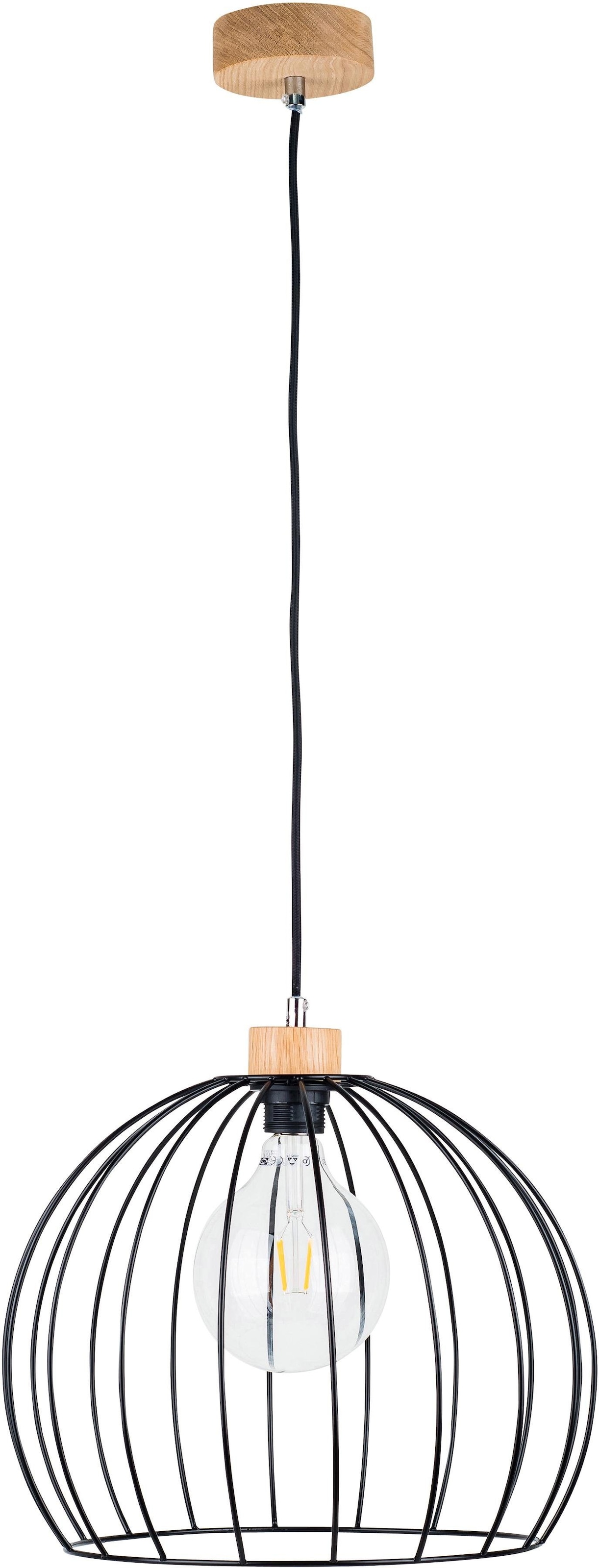 BRITOP LIGHTING Pendelleuchte »COOP«, 1 aus / BAUR Hängeleuchte, kürzbar flammig-flammig, | Eichenholz, Metall Trendige Leuchte Kabel