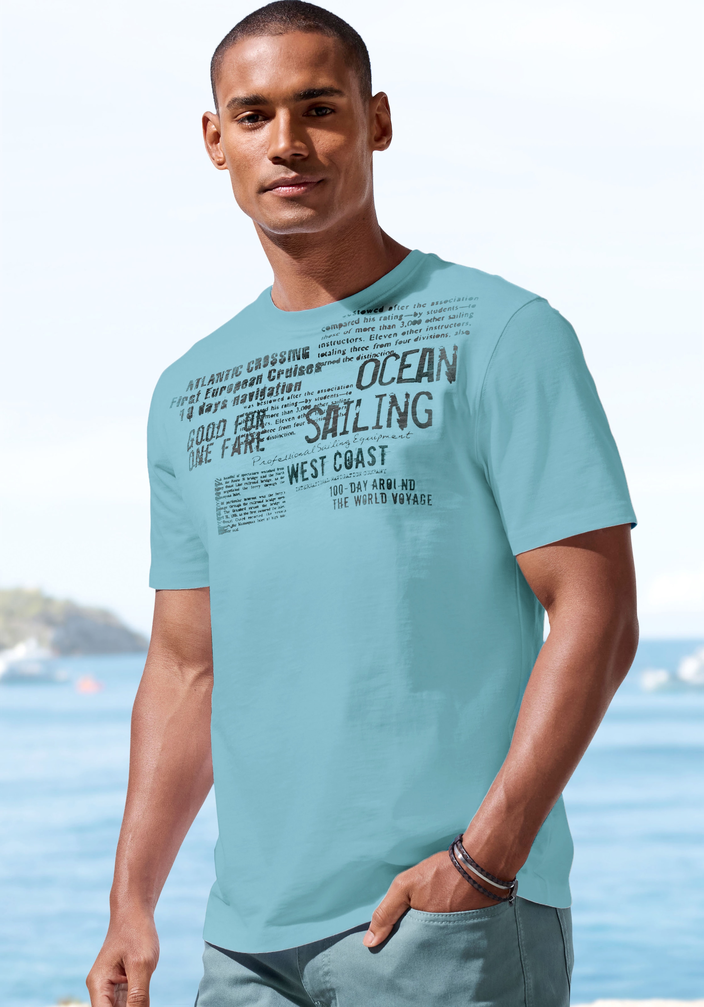 John Devin T-Shirt "mit Print", Regular-Fit, aus Slub-Qualität, mit Print günstig online kaufen