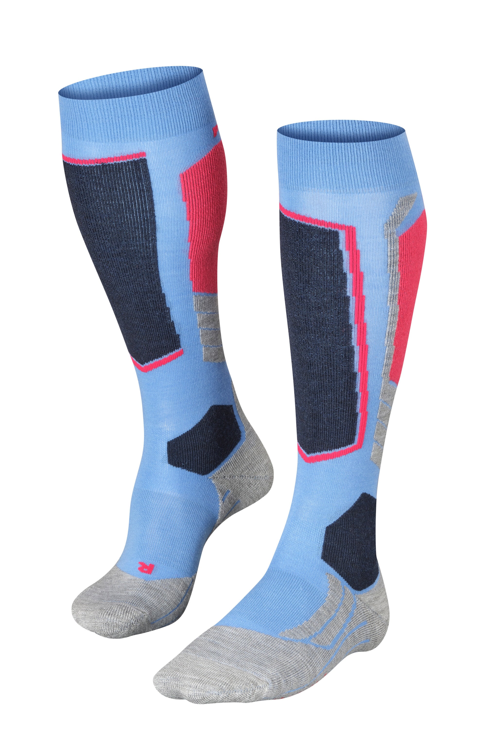 FALKE Damen Skistrümpfe "SK2 Intermediate", Gr. 41, blau, Materialmix, Socken, mit mittelstarker Polsterung, atmungsaktiv, schnelltrocknend