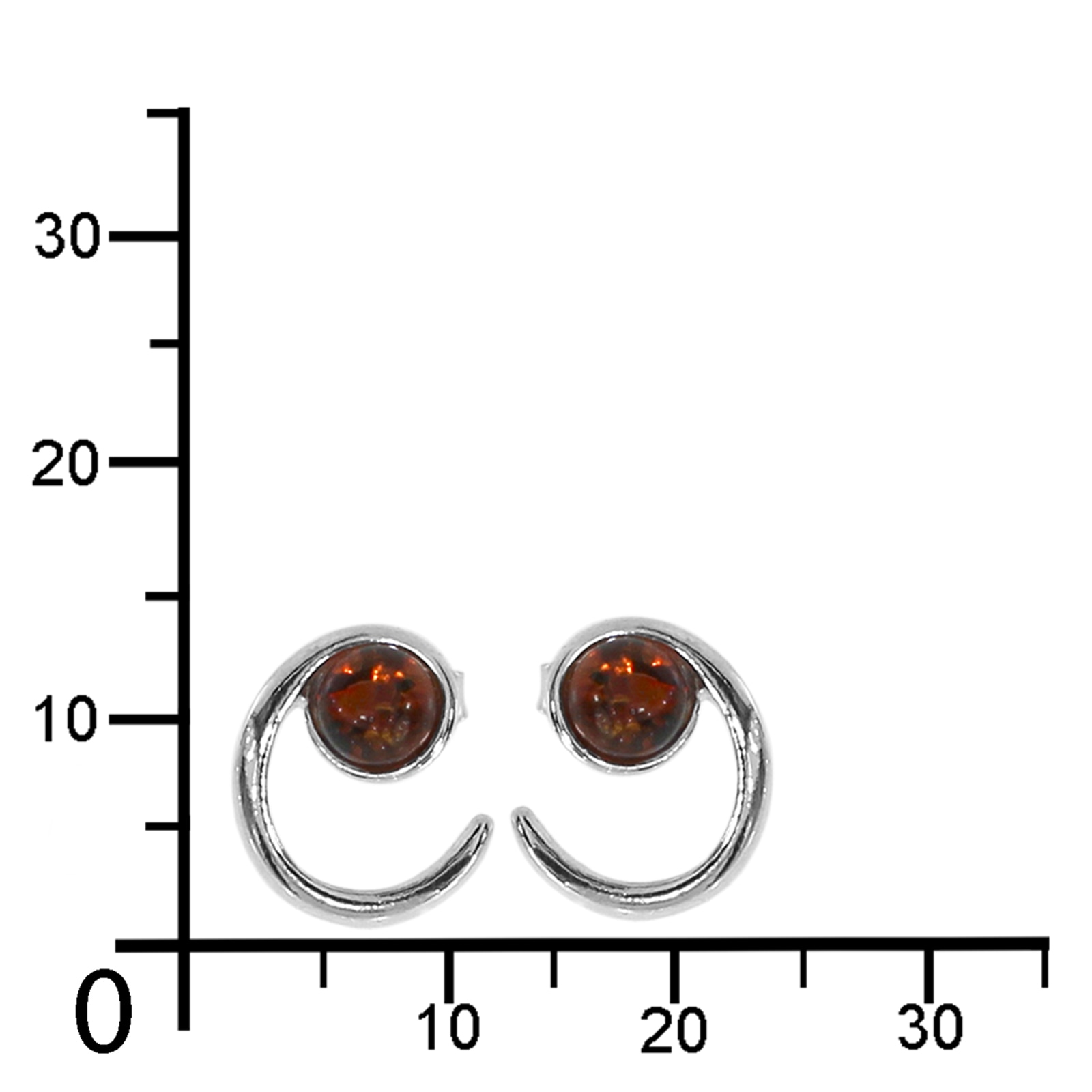 OSTSEE-SCHMUCK Paar Ohrstecker »- Caro - Silber 925/000 - Bernstein«