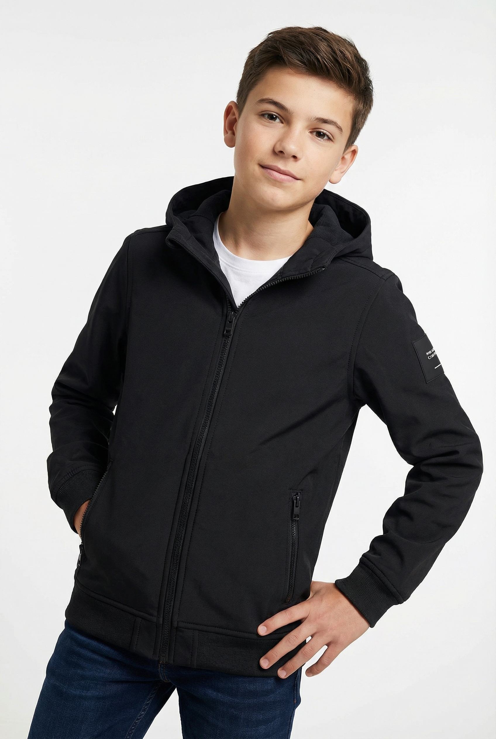 Jack & Jones Junior Softshelljacke "JJEBASIC ideal für Übergang, wasserabweisend" mit Kapuze unifarben, casual, regular fit, Kapuze