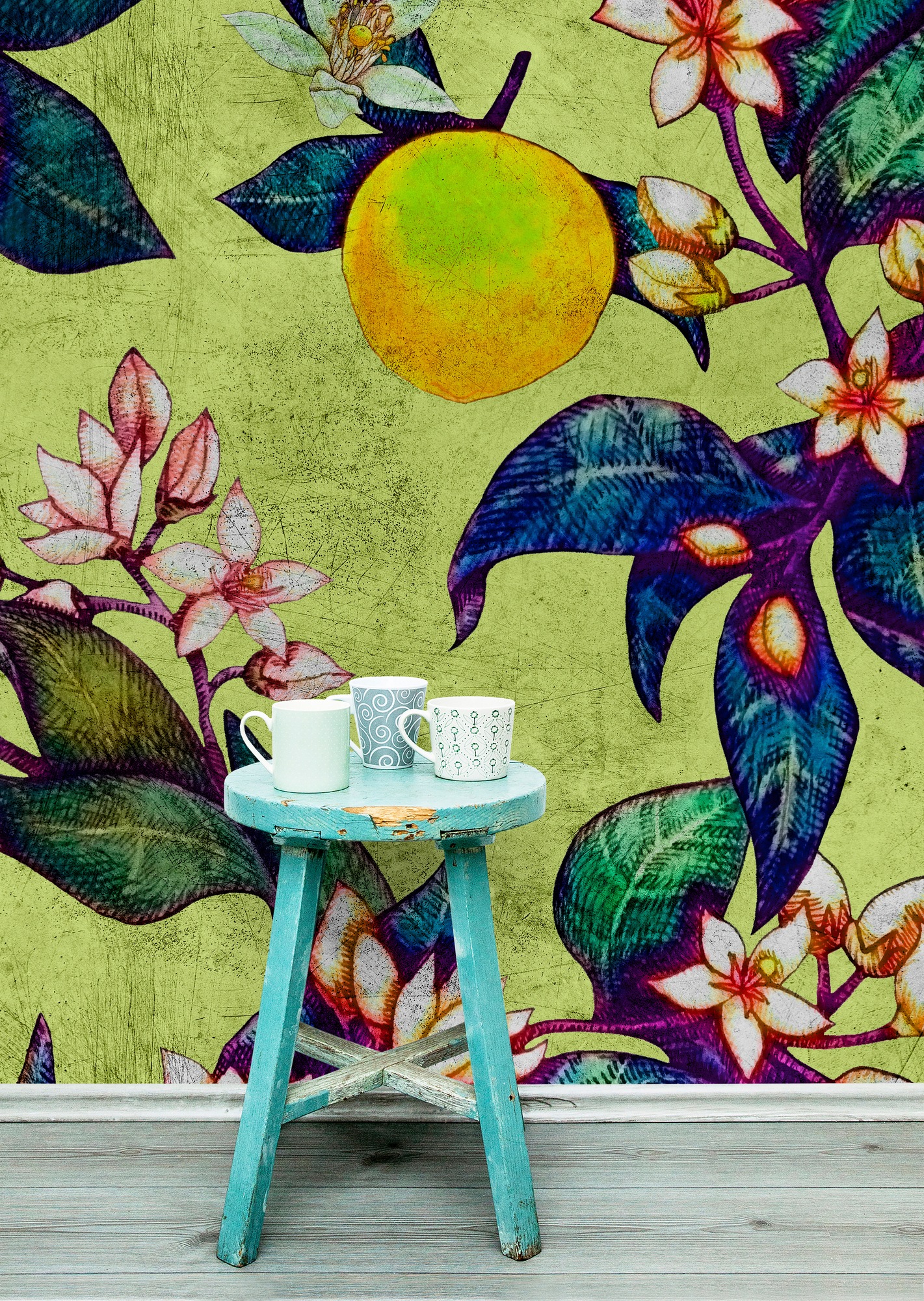 living walls Fototapete »Walls by Patel Grapefruit Tree 1«, Vlies, Wand, Schräge