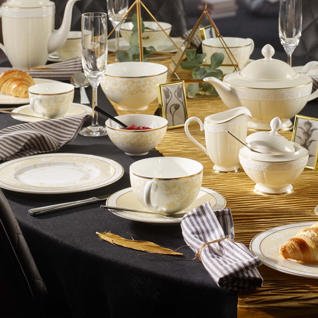 Villeroy & Boch Schale »Bols Ivoire ø 13,8 cm 4er Set weiß-gold«
