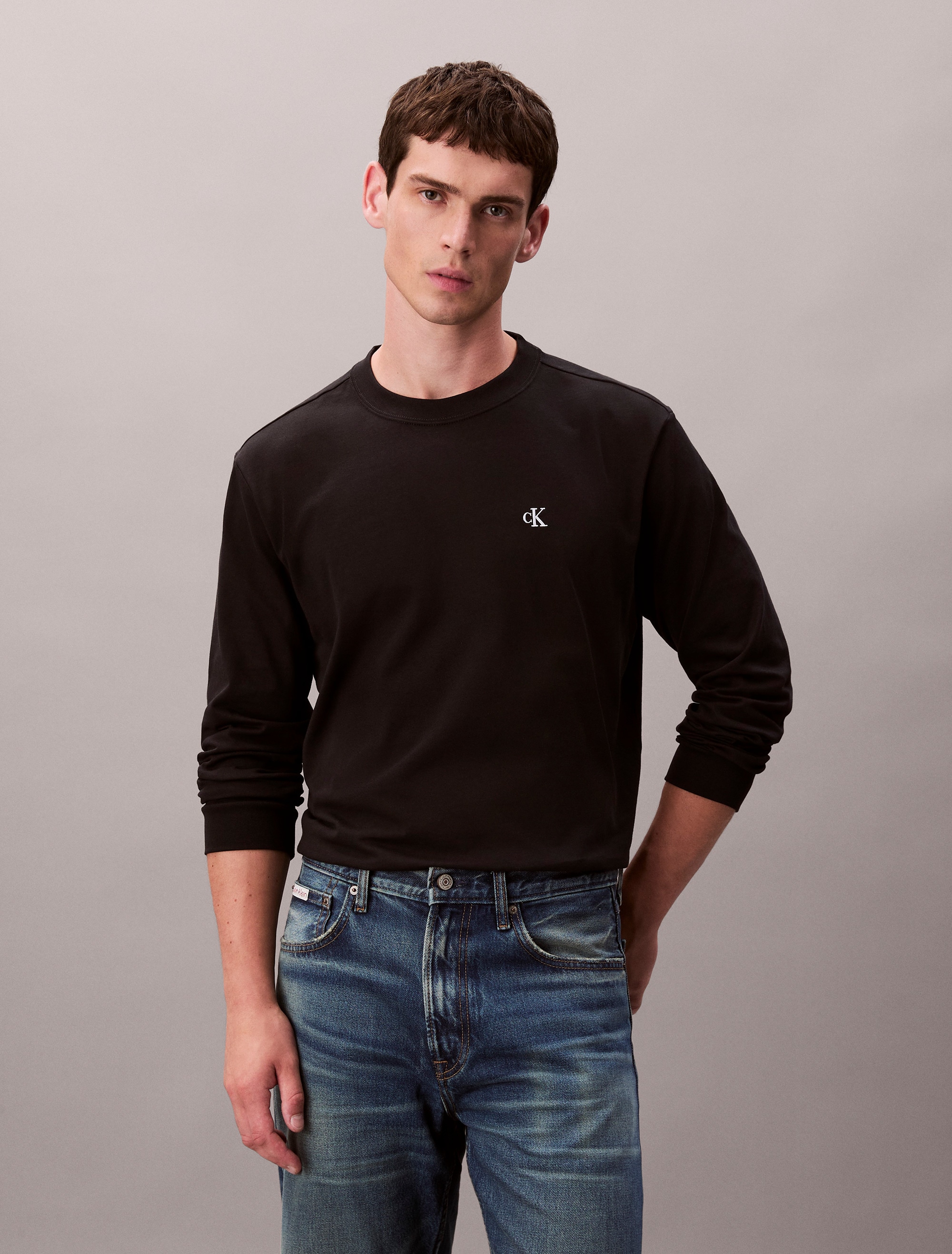 Calvin Klein Jeans Langarmshirt "LS EASY MONOGRAM TEE", Mit Rundhalsausschn günstig online kaufen
