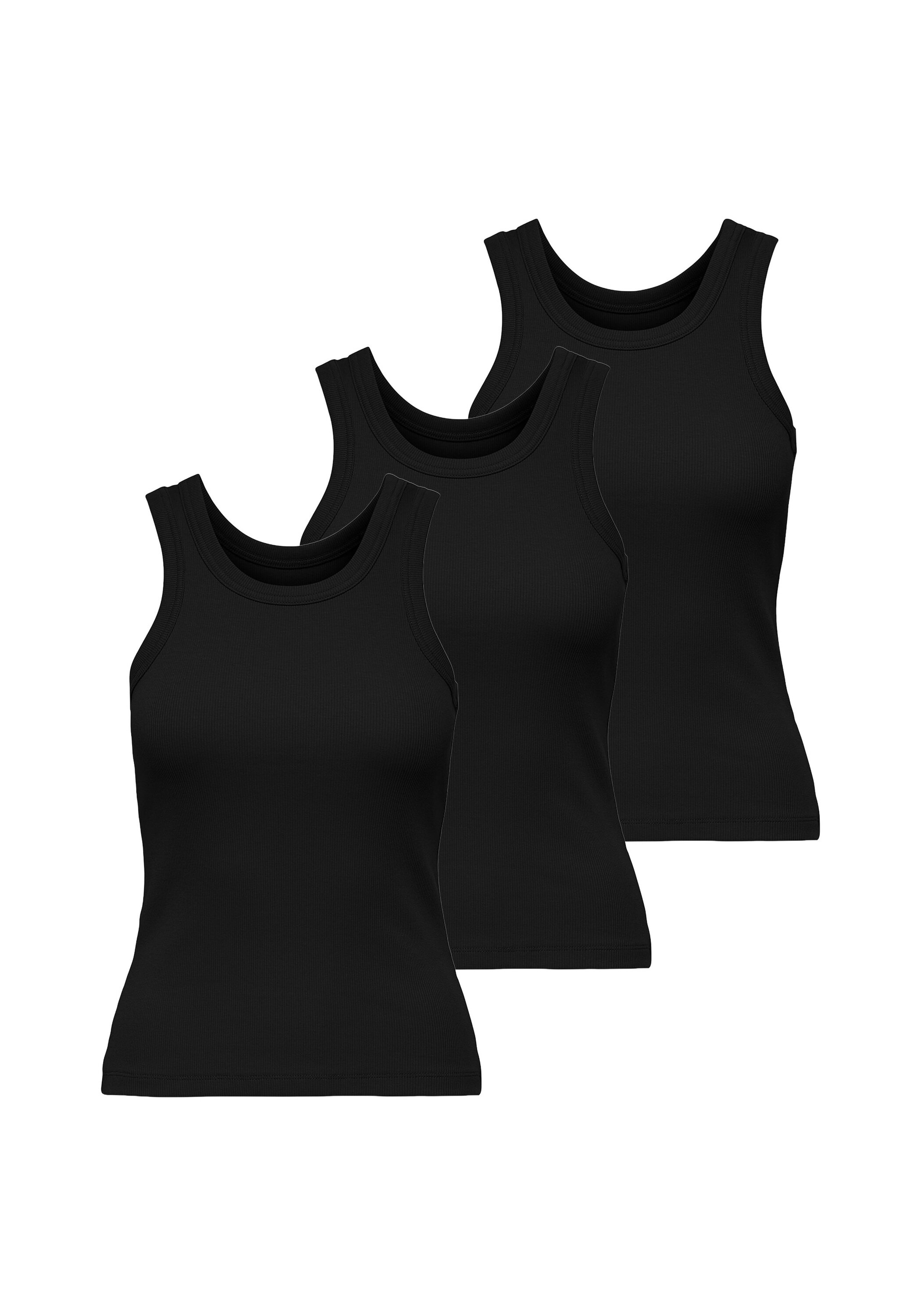 ONLY T-Shirt "T-Shirt ONLVAL LIFE TANKTOP 3P 3er Pack" 3