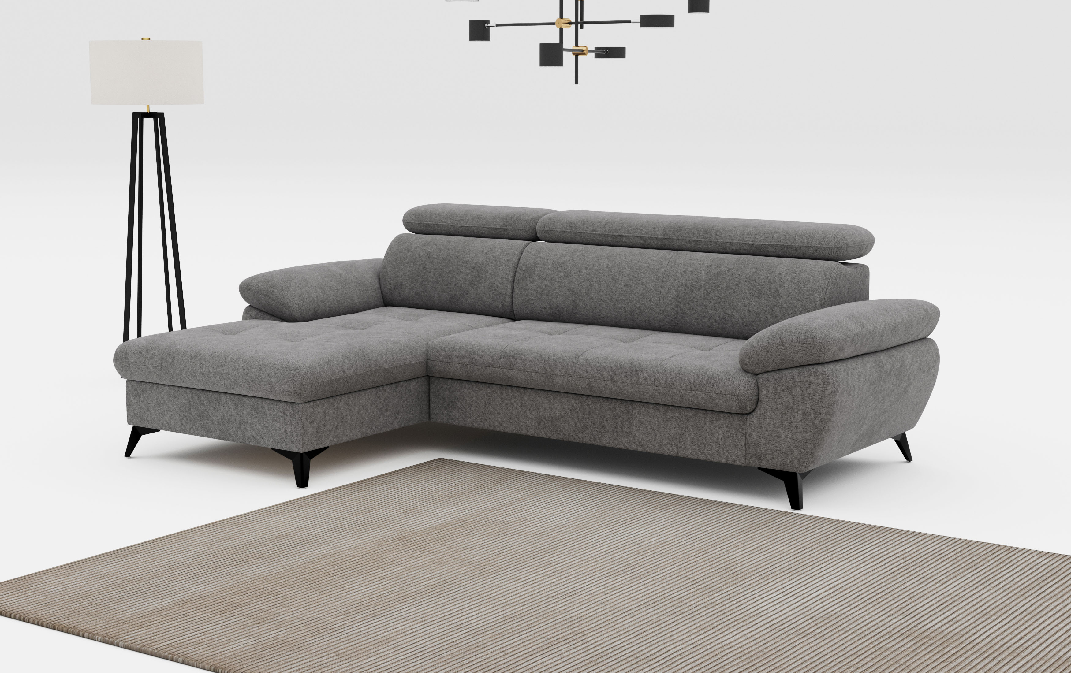 COTTA Ecksofa "Hudson" optional mit Schlaffunktion und XL Bettkasten, Liegefläche 190x119cm
