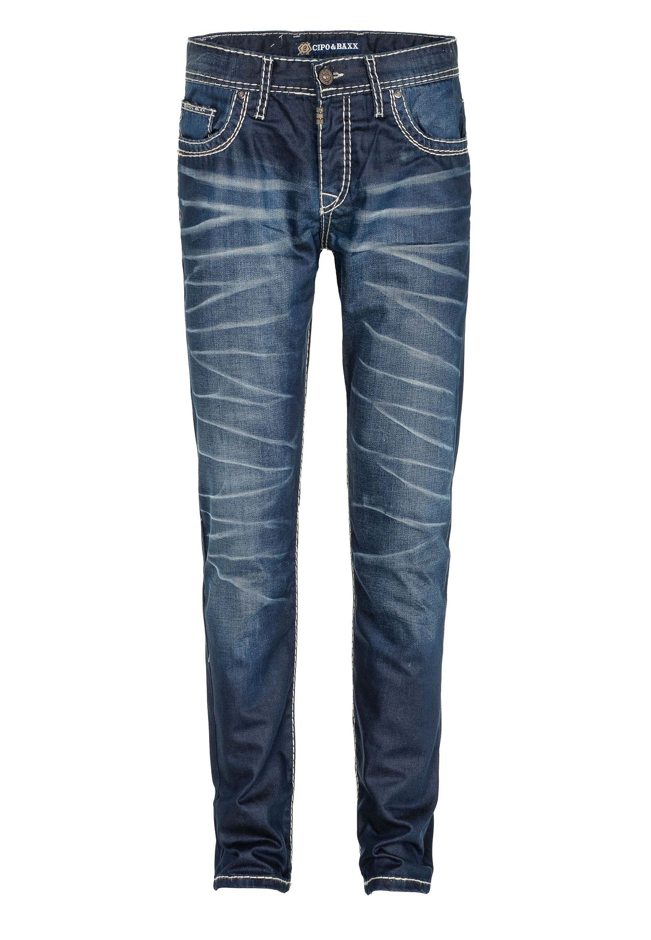 Cipo & Baxx Slim-fit-Jeans »Jeans«, mit scharfen Waschdetails, CD-471