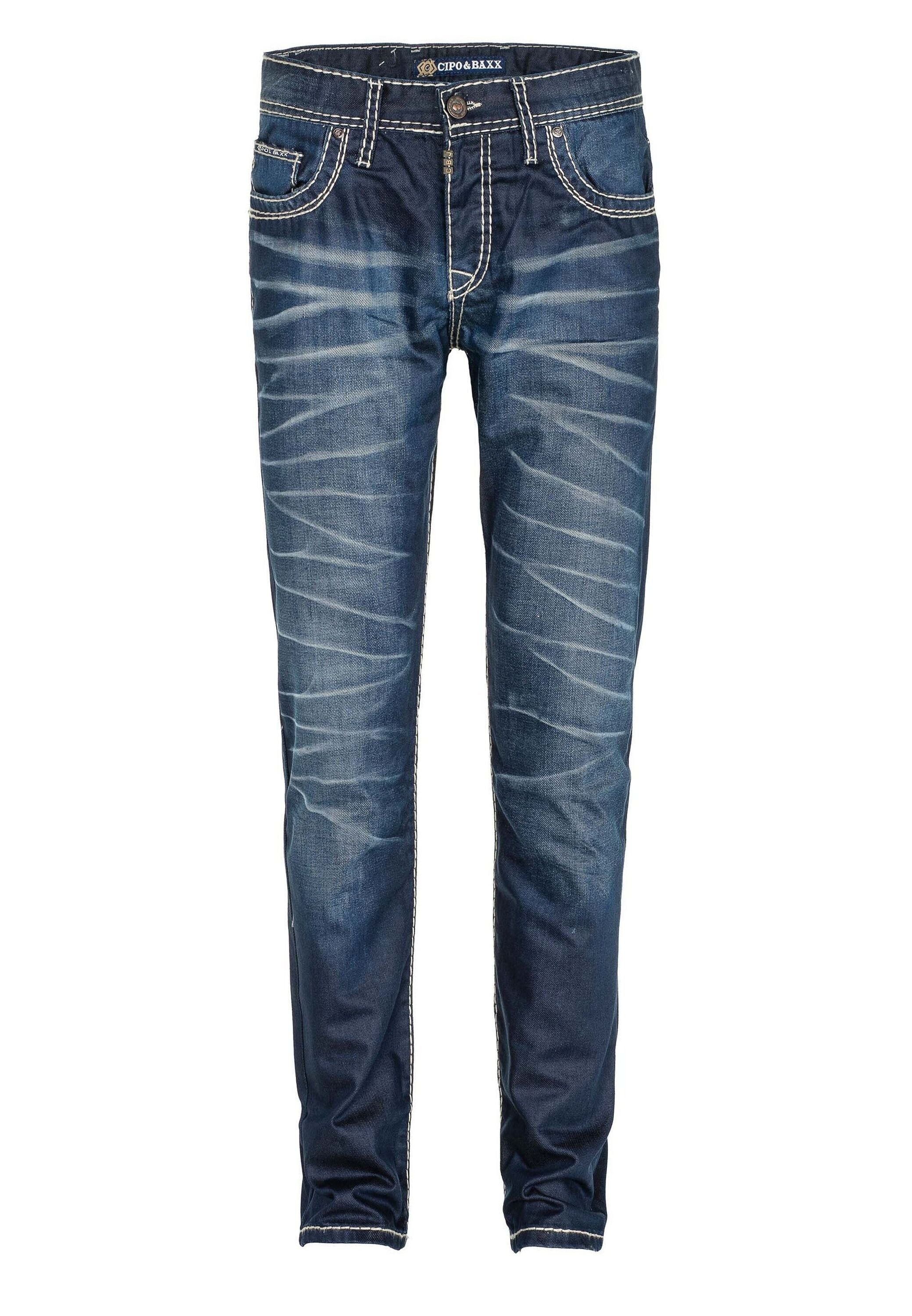 Cipo & Baxx Slim-fit-Jeans "Jeans", mit scharfen Waschdetails, CD-471 günstig online kaufen