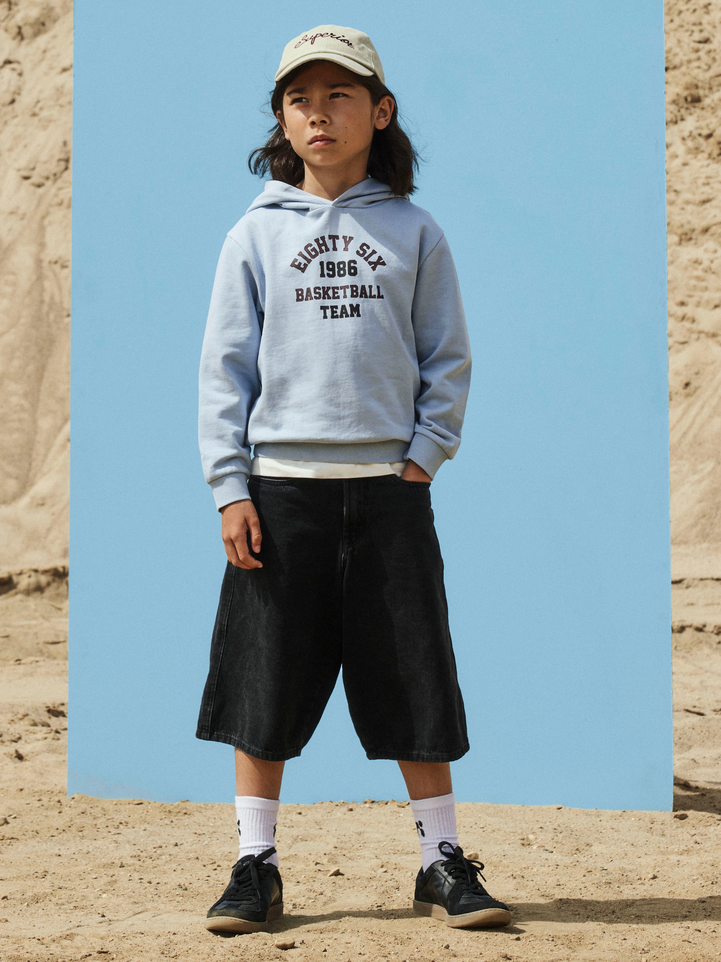 Name It Jeansbermudas »NKMBEN X-SKATER DNM JORTS 7850-RM LNOOS« Baumwolle,  starker Used Look, Skater Fit