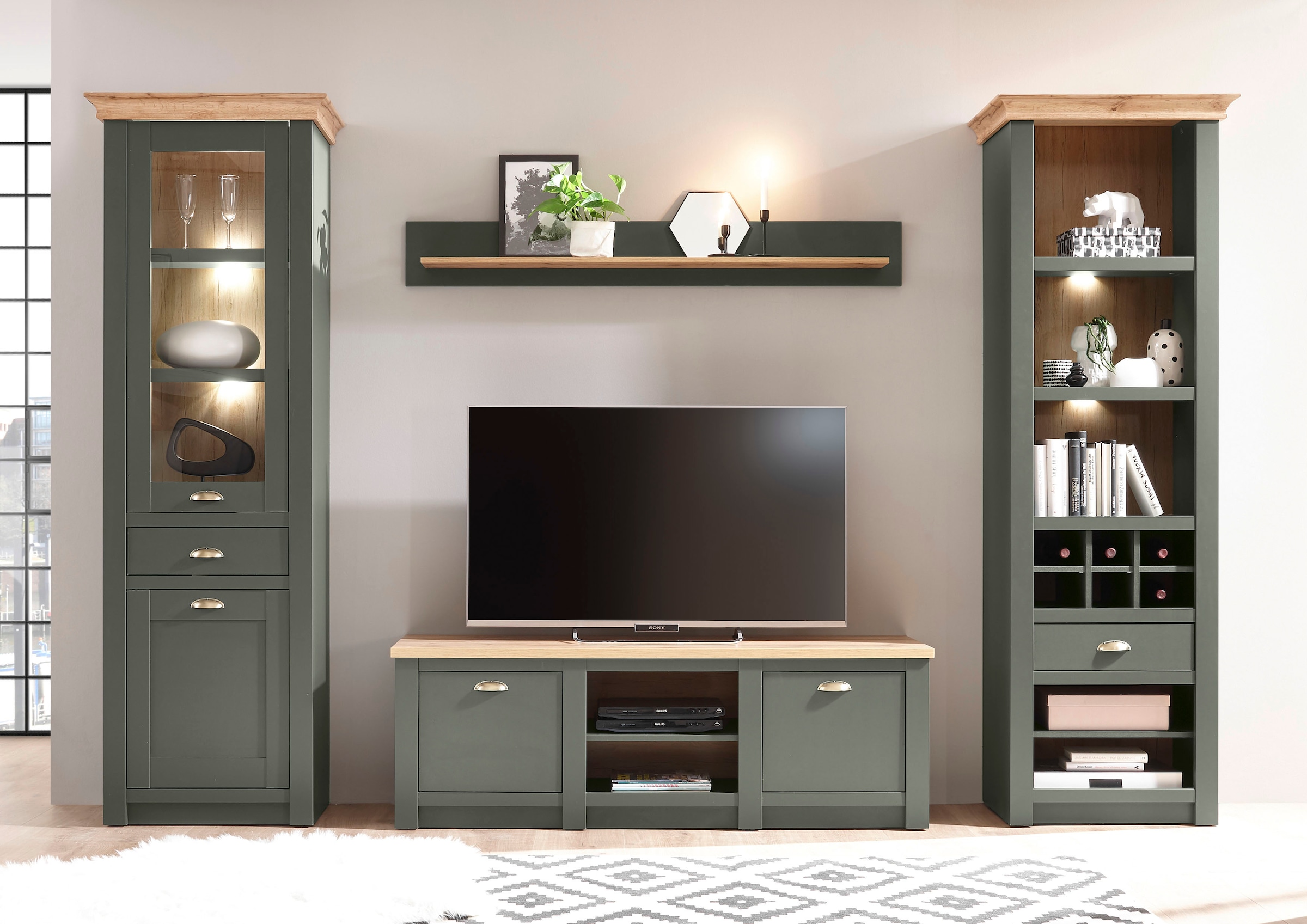 Home affaire Wohnwand "Cambridge" Set, 4 Stk. tlg. ohne Beleuchtung günstig online kaufen