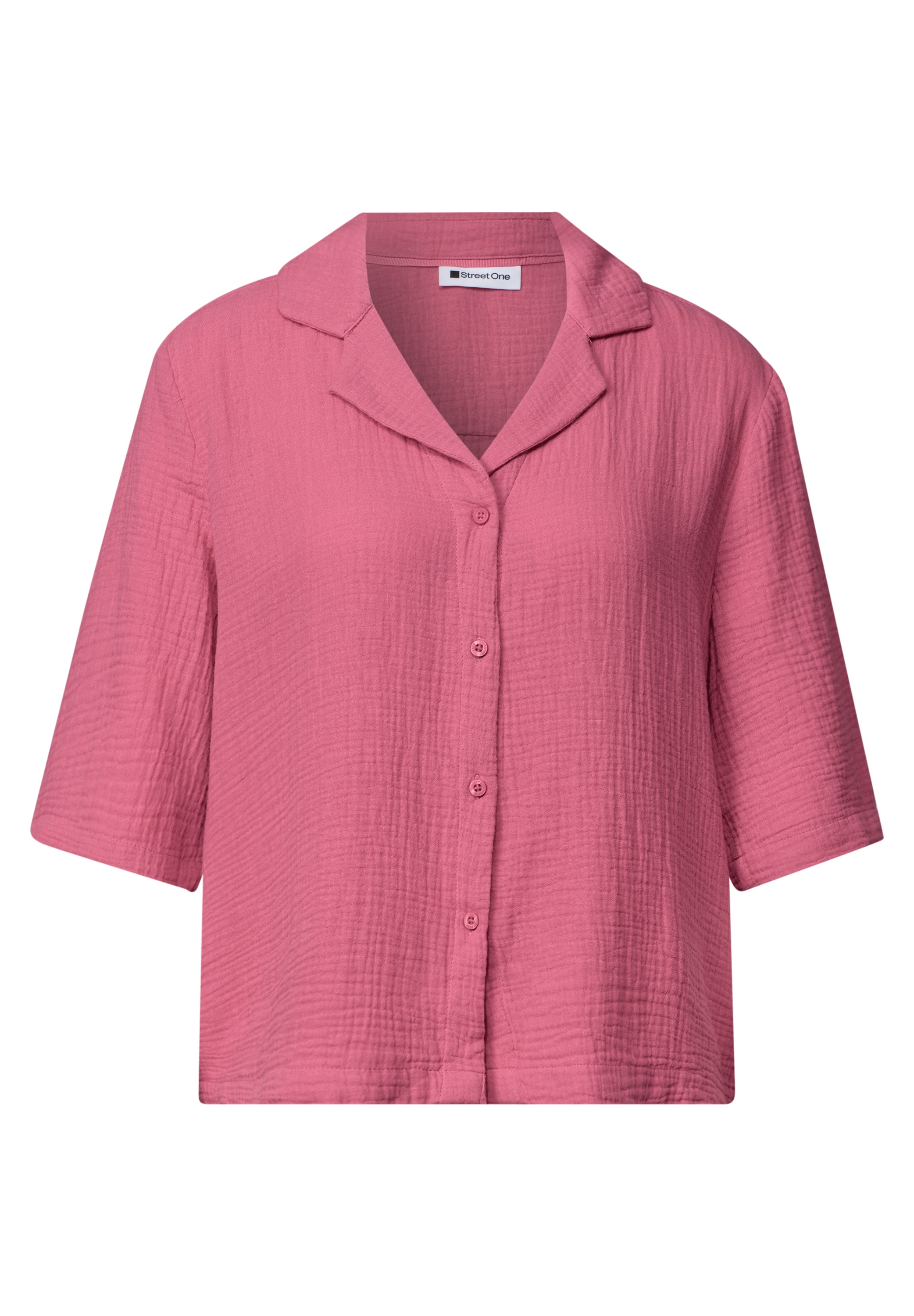 STREET ONE Hemdbluse Sommerbluse, hochwertiger Musselin aus Baumwolle